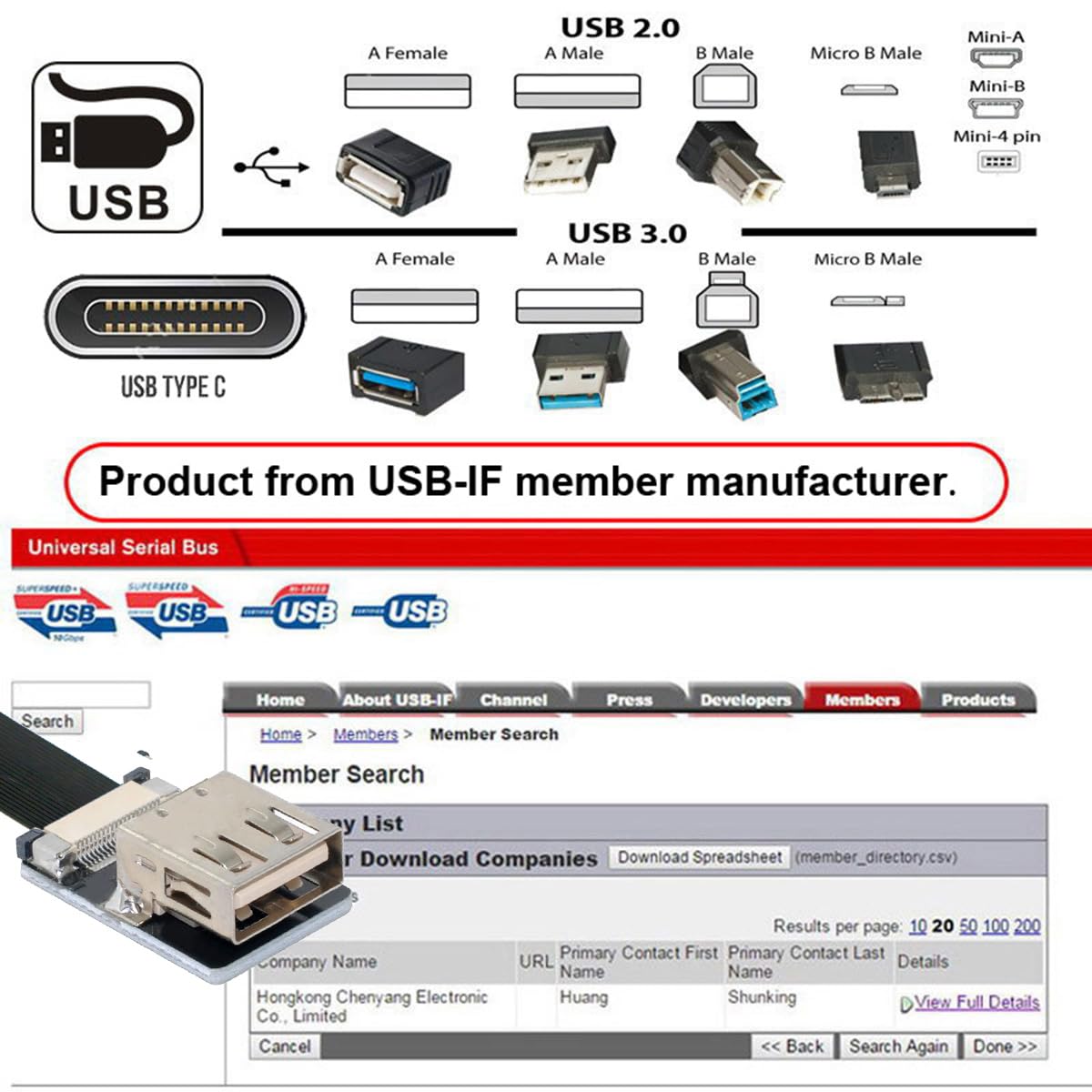Up Angled USB 2.0 Type-A Male to Female Extension Cable - 20CM Flat Slim FPC Data Transfer Cable for FPV Drones, Disk Drives, Scanners & Printers | Perfect for Office Setup, Home Electronics & DIY Projects