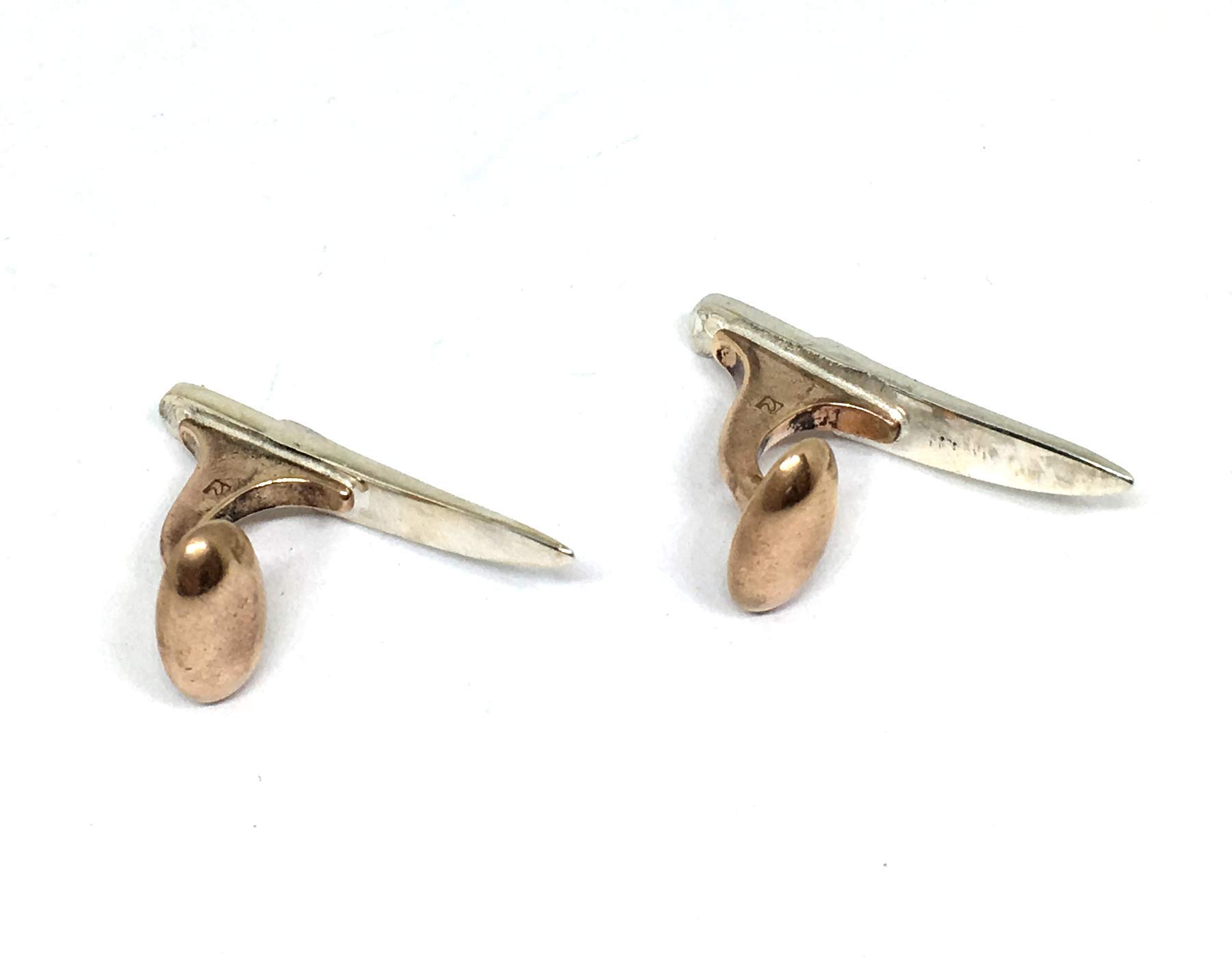 Premium Sterling Silver & Bronze Chef Knife Cufflinks - Elegant Gift for Chefs & Culinary Enthusiasts | Perfect for Weddings, Formal Events & Cooking Enthusiasts