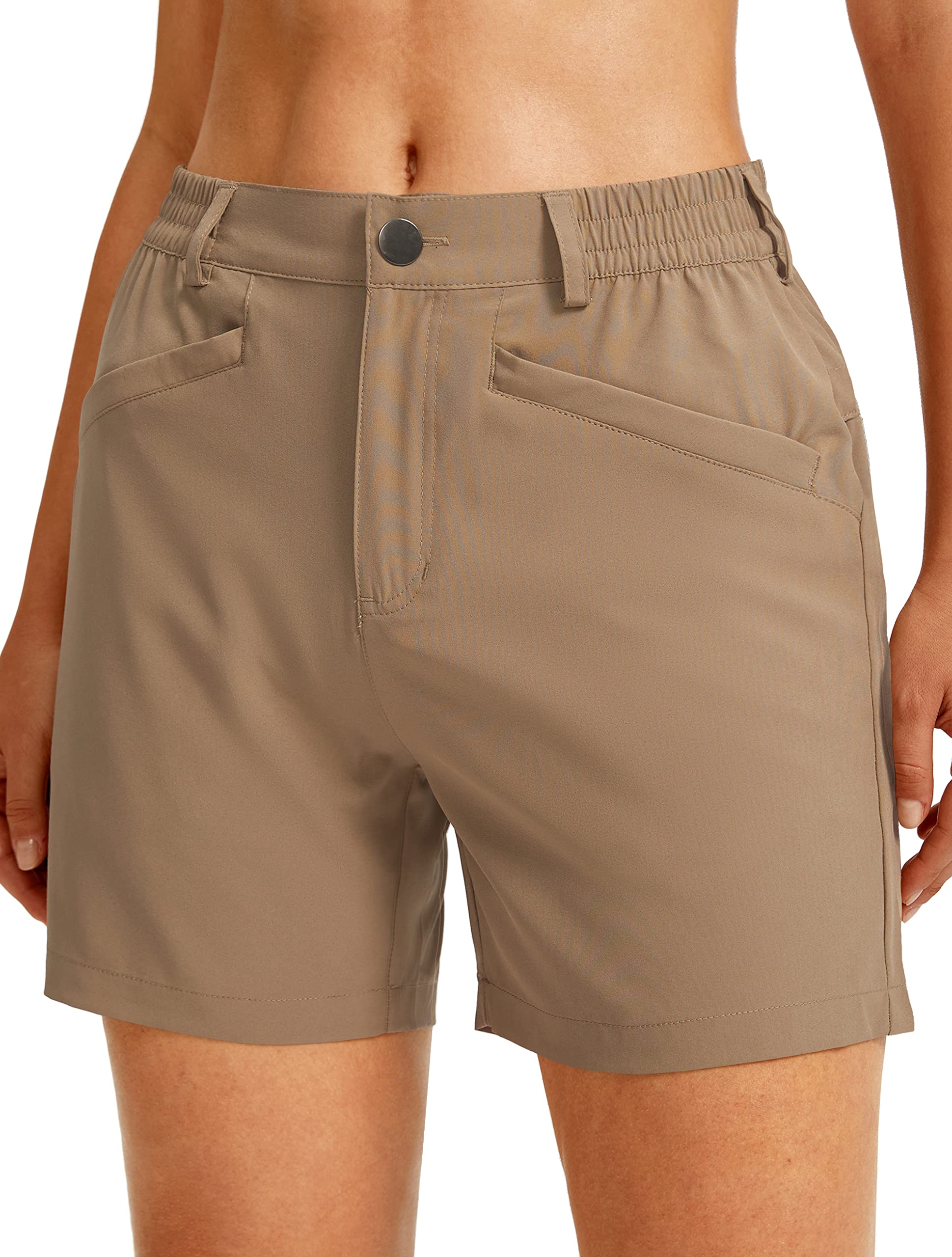 Soothfeel Women's 5 Inch Quick Dry Stretch Golf Shorts with 4 Pockets - Breathable Casual Workout Hiking Shorts for Summer | Perfect for Golf, Travel, Gym & Outdoor Activities