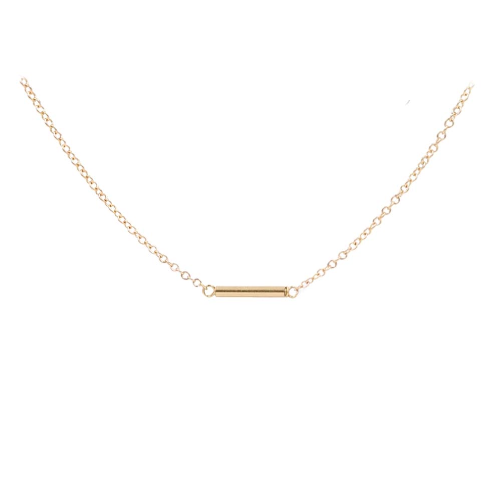 14k Gold-Filled Dainty Chain Necklace with Bar Charm - MaeMae Confidence Necklace for Women | Elegant Everyday Jewelry, Perfect Gift for Birthday, Anniversary & Special Occasions