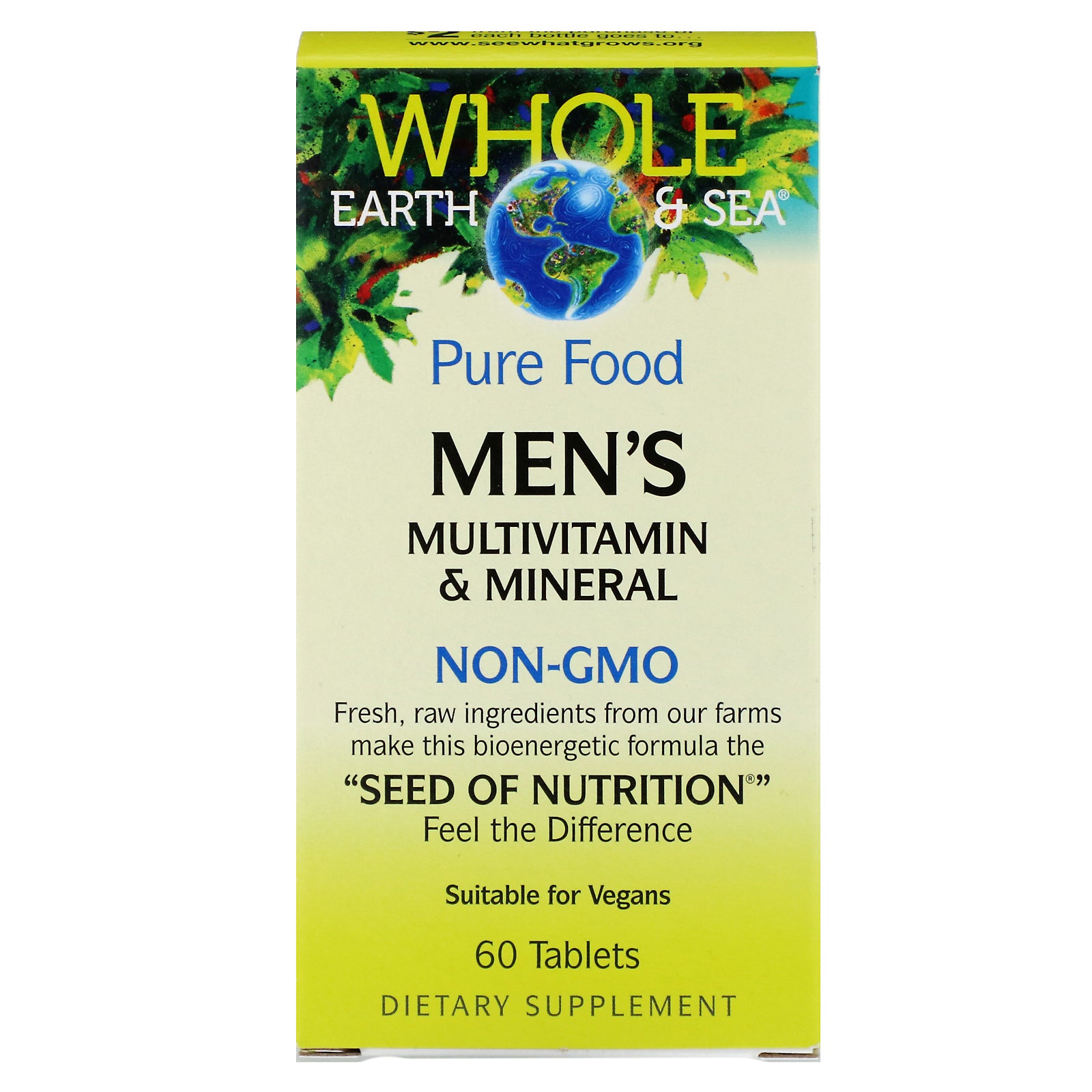 Whole Earth & Sea Men's Multivitamin & Mineral Supplement - Premium Daily Multivitamin for Men with Essential Vitamins & Minerals - Supports Energy, Immunity & Overall Health - Ideal for Active Lifestyles & Fitness Enthusiasts