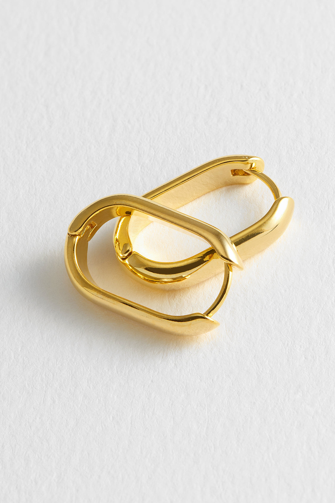 14K Gold Plated Smooth Oval Hoop Earrings for Women - Classic Elegant Dangle Earrings for Everyday Wear, Parties & Special Occasions | EBE5410G