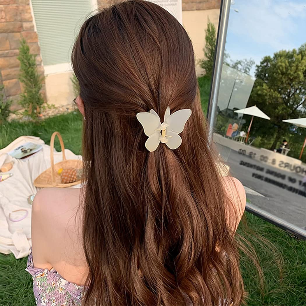 SalLady Matte Hair Claw Clips 6PCS - Non-Slip Butterfly Hair Clips for Women & Girls, Strong Hold Hair Accessories for Ponytail, Bun & Updo Hairstyles