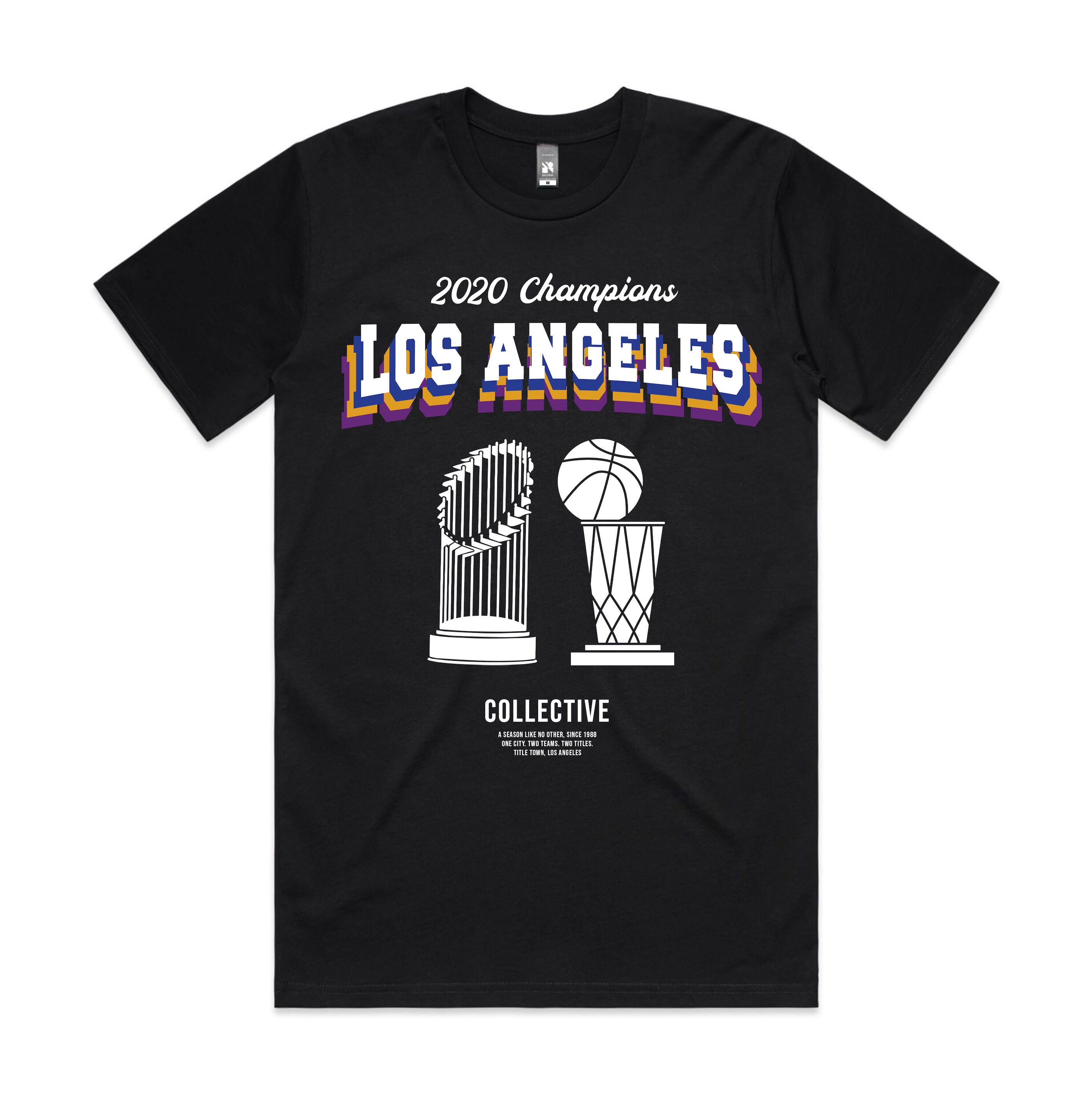 Lakers x Dodgers 2020 Championship T-Shirt - Black All Over Print | NBA & MLB Fan Gear for Men & Women | Game Day, Sports Events & Casual Wear
