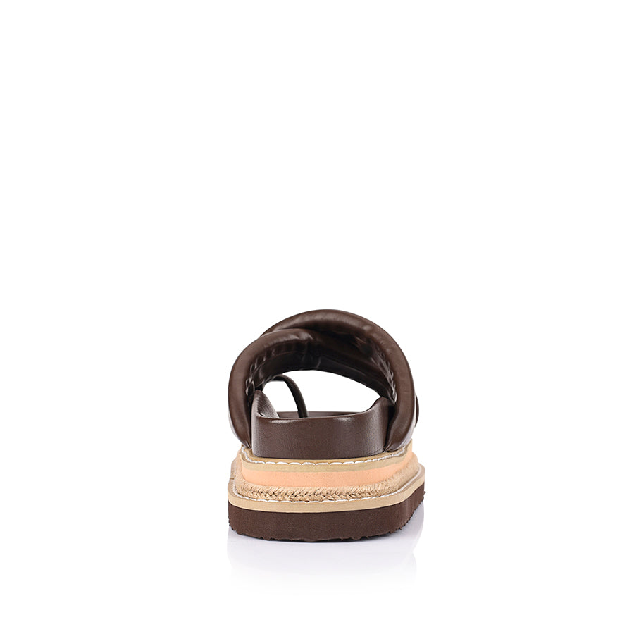 Thelma Flatform Slides for Women - Comfortable Chunky Sandals in Chocolate Brown | Perfect for Summer, Beach, and Casual Outfits