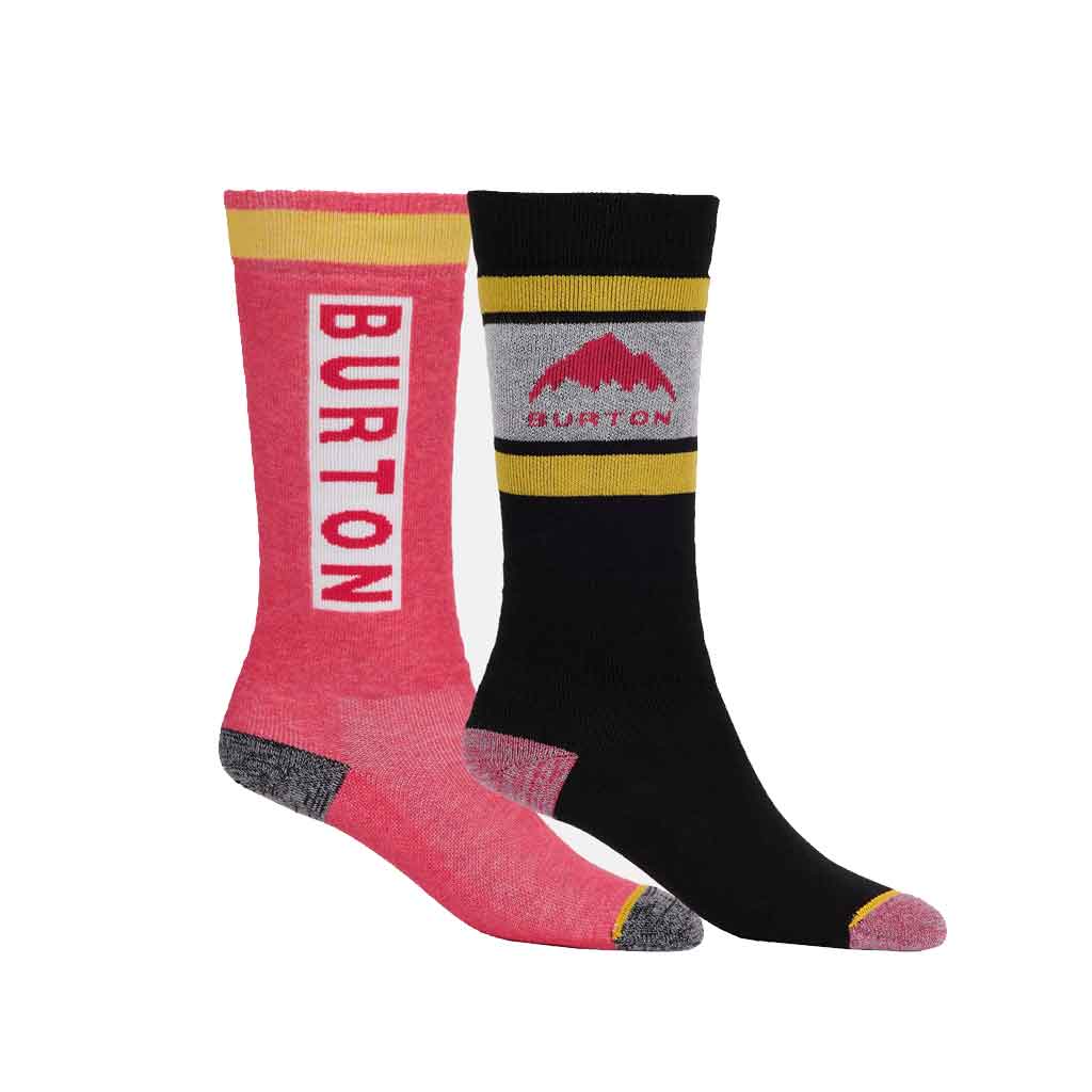 Burton 24/25 Kid's Weekend Midweight 2-Pack Socks - Azalea Pink | Warm & Comfortable Hiking Socks for Boys & Girls | Perfect for Outdoor Adventures, School & Daily Wear