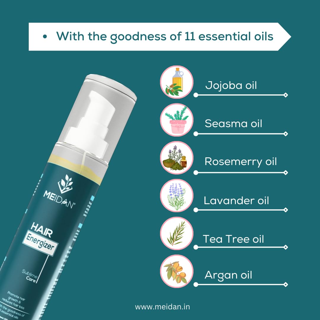 Meidan Hair Energizer Oil - Promotes Hair Growth & Prevents Dandruff - Natural Scalp Treatment for Thicker, Healthier Hair - Perfect for Daily Hair Care Routine & Scalp Massage