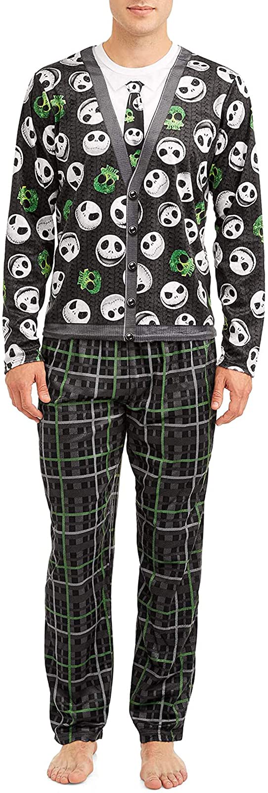 Disney Nightmare Before Christmas Men's 2-Piece Pajama Set - Cozy Sleepwear for Halloween & Christmas | Jack Skellington Themed Lounge Wear