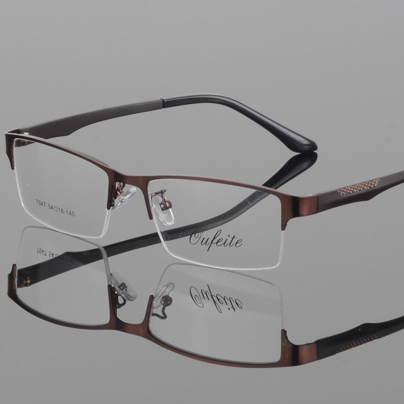 Bclear Men's Eyeglasses - Lightweight TR90 Alloy Semi-Rimless Frame S7047 | Durable & Stylish Eyewear for Work, Driving & Everyday Use
