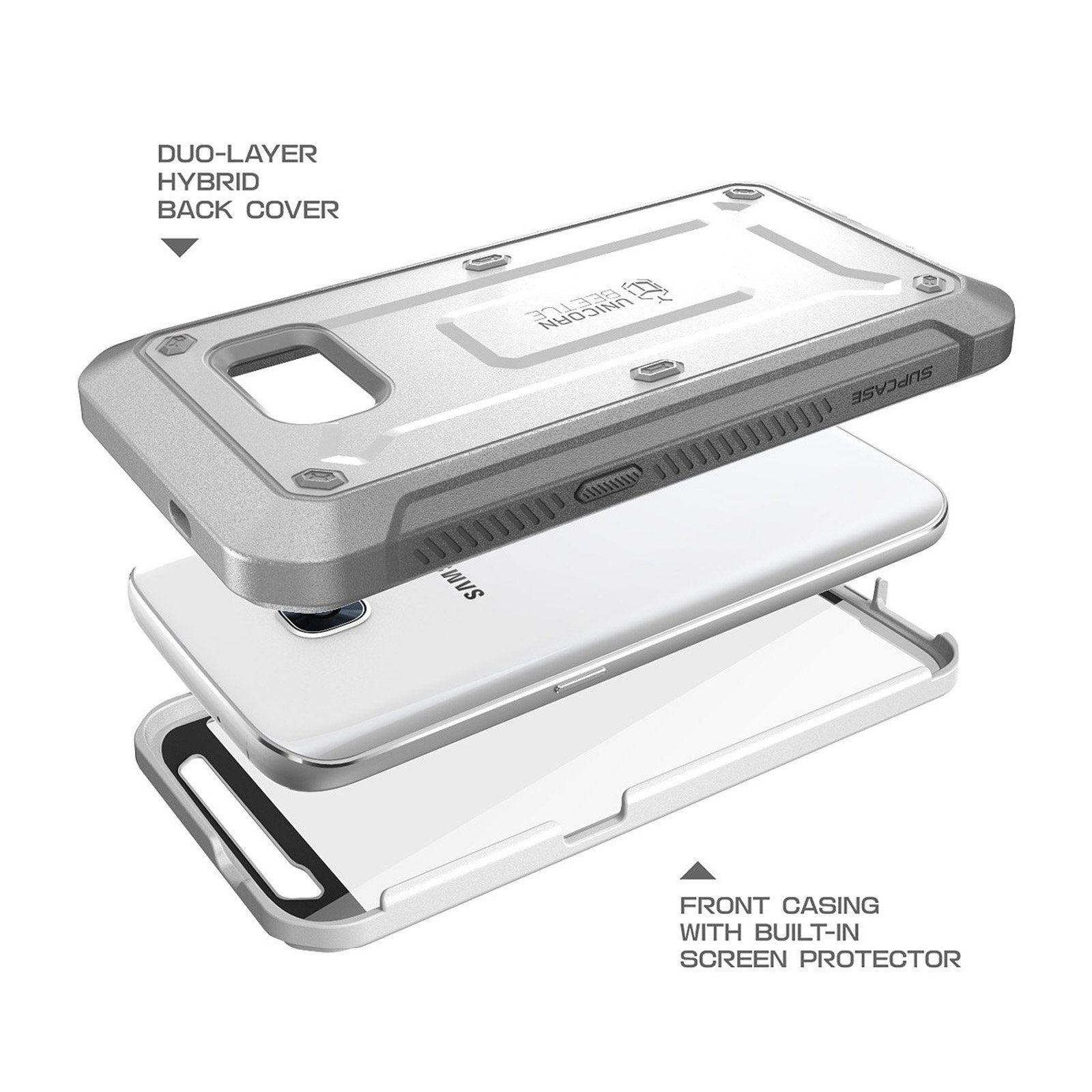 Samsung Galaxy S7 Unicorn Beetle Pro Full-Body Rugged Holster Case - Shockproof, Dirtproof & Scratch-Resistant - Perfect for Outdoor, Work & Extreme Sports (White)