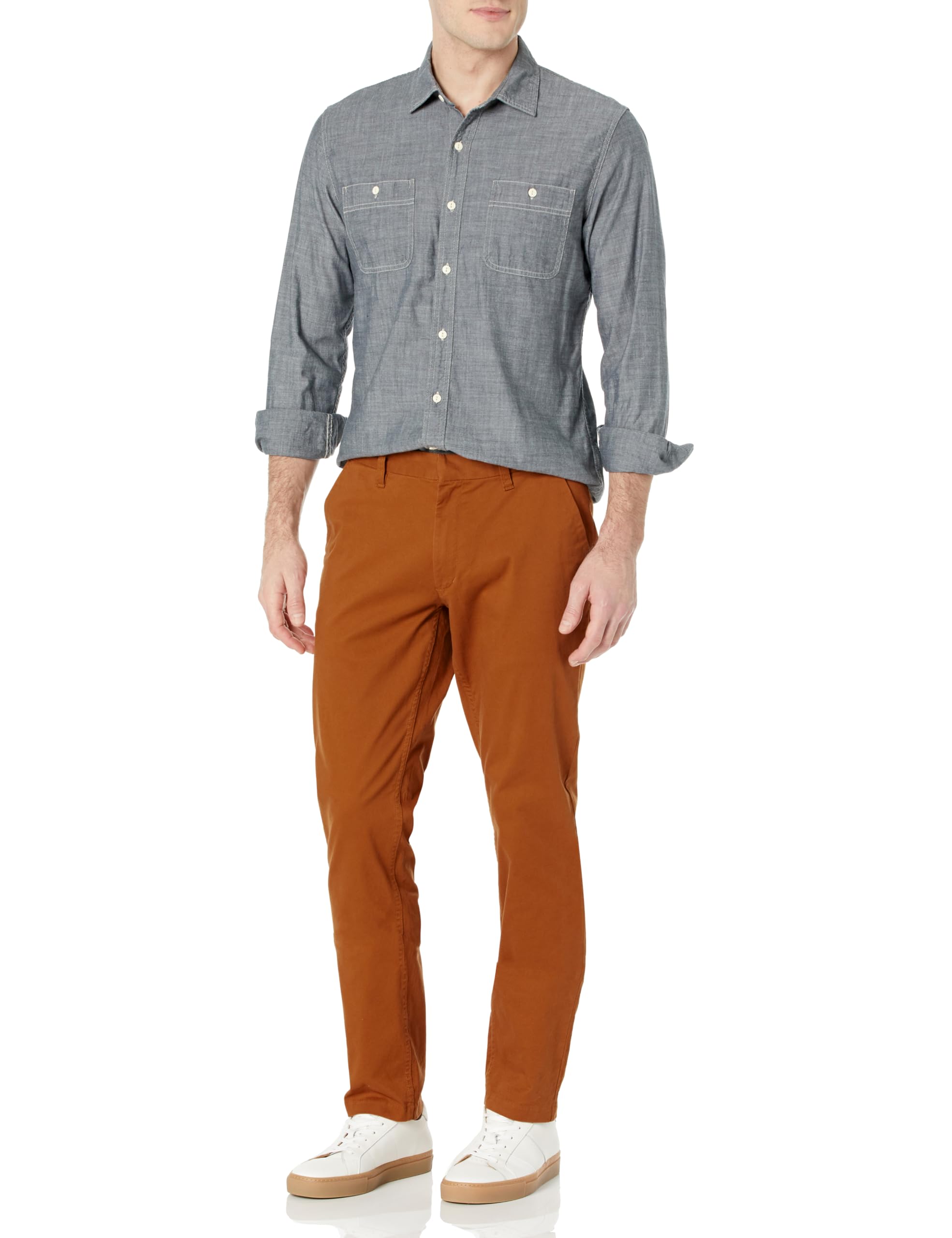 Amazon Aware Men's Slim Fit Cotton Chino Pants - Comfortable Stretch Dress Pants for Office, Business Casual & Travel