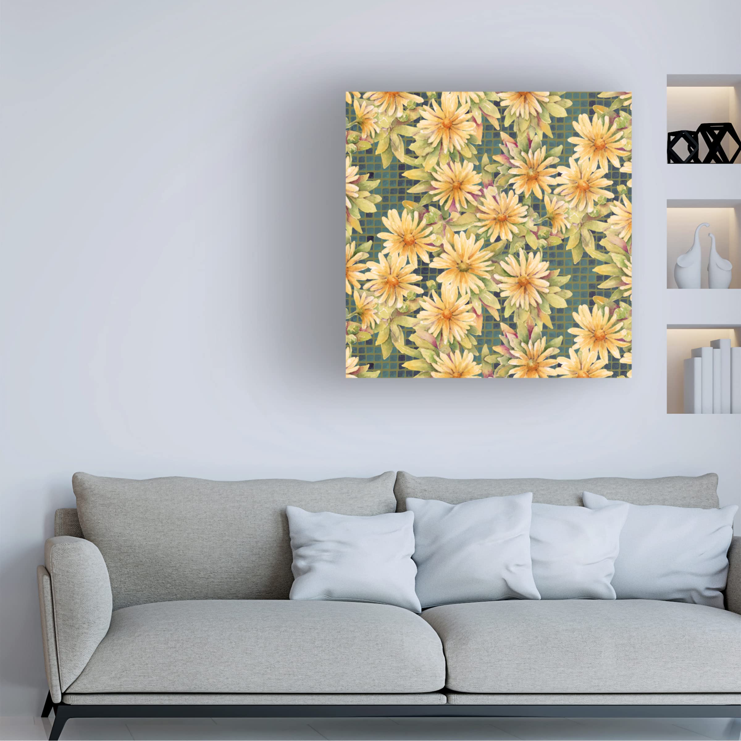 Trademark Fine Art 'Daisies' Canvas Wall Art Print by Yachal Design - Floral Home Decor for Living Room, Bedroom & Office