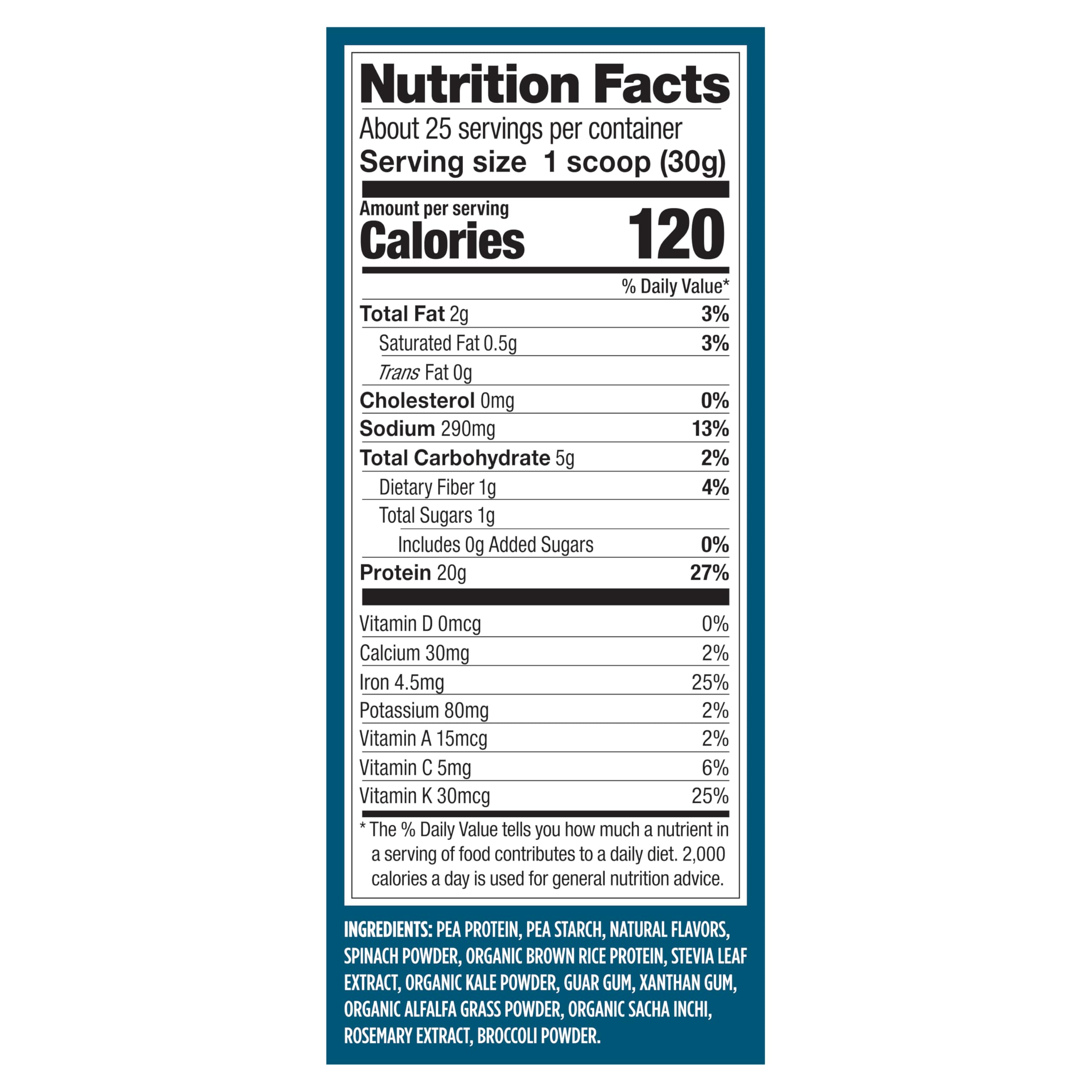Vega Protein and Greens Vanilla Protein Powder - 20g Plant-Based Vegan Protein with Superfoods, Non-GMO, Pea Protein for Men & Women, 1.7 lb | Post-Workout Recovery & Meal Replacement Shake