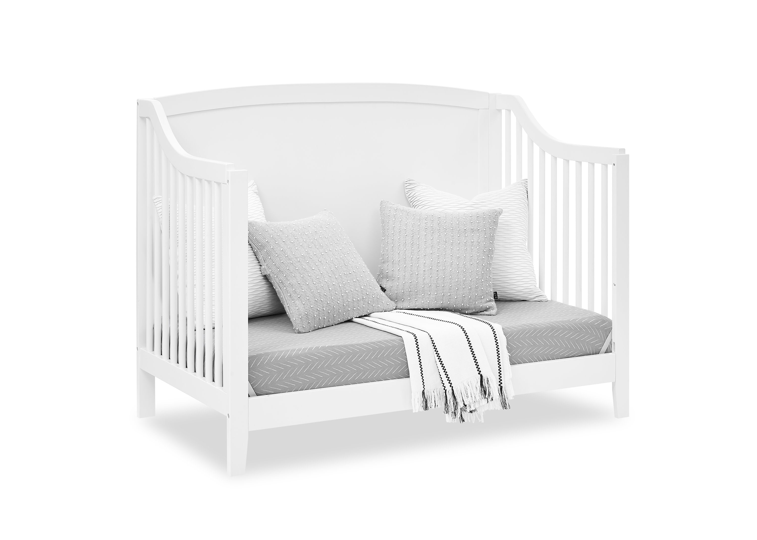 Campbell 6-in-1 Convertible Baby Crib - Toddler Bed & Full-Size Bed Conversion - Safe & Durable Nursery Furniture for Newborns to Teens - Perfect for Bedrooms, Daycares, and Guest Rooms