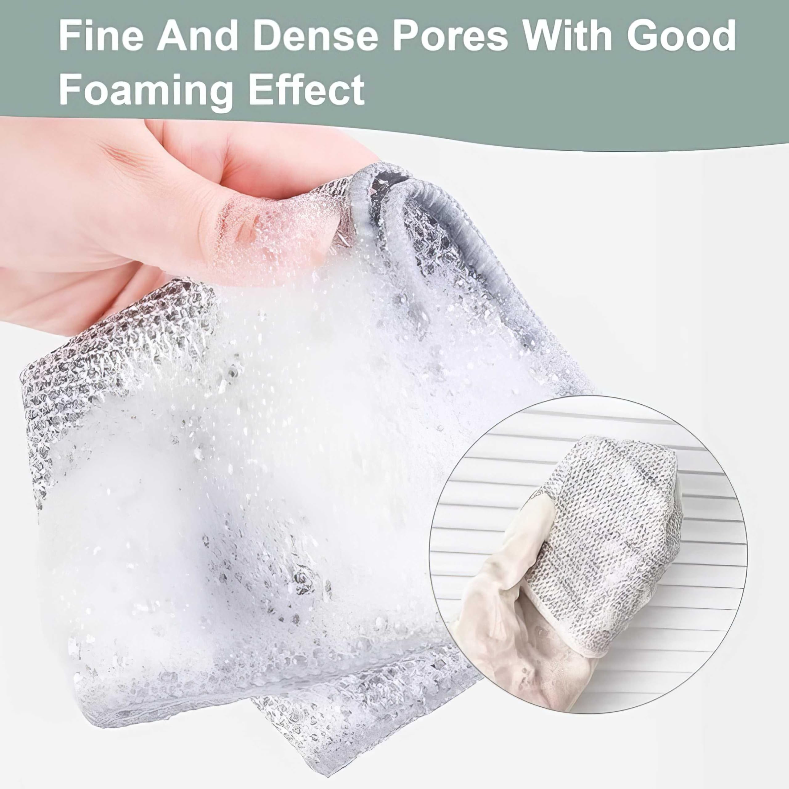 DOOMSDAY Non-Scratch Wire Dishcloth - Reusable Dishwashing Rags for Wet & Dry Cleaning - Easy Rinse Kitchen Scrubber for Pots, Pans, Stainless Steel & Countertops (3-Pack) - Perfect for Daily Dishwashing & Tough Stain Removal