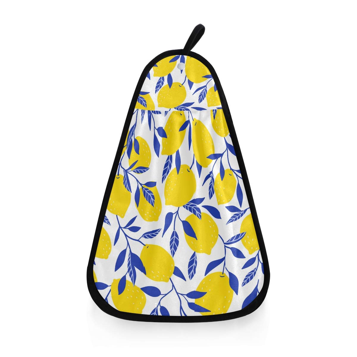 Aflyko Lemon Blue Leaves Pattern Hanging Kitchen Towels - 12.2