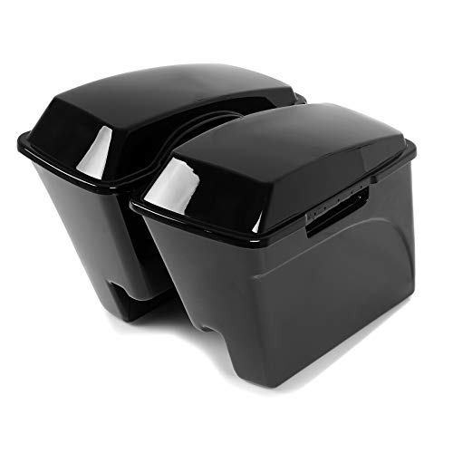 Premium Stretchable Saddlebags for Harley Davidson Road King Classic 1998-2013 - Painted Finish, No Lock Included - Perfect for Motorcycle Touring & Long-Distance Riding