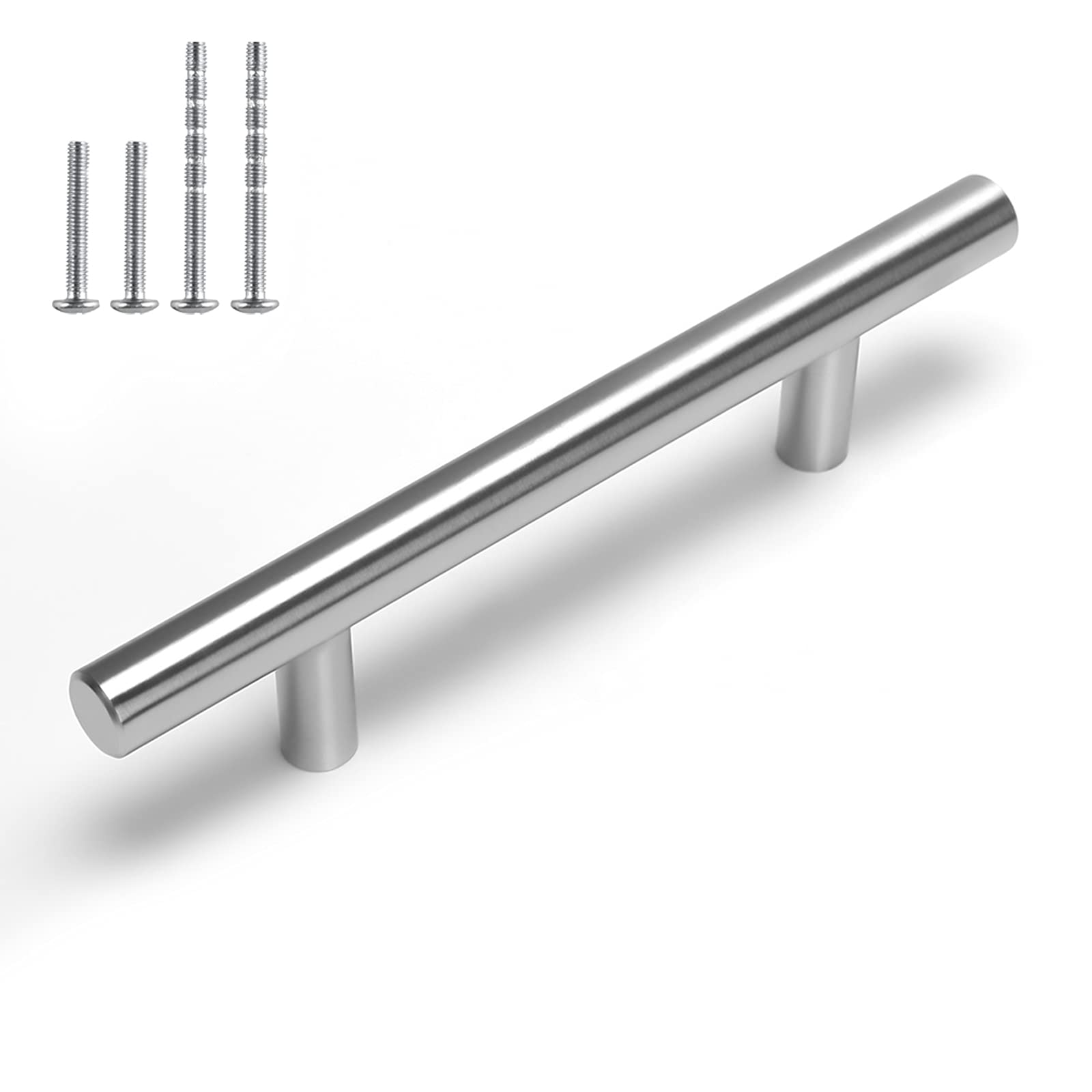 Homdiy Brushed Nickel Drawer Pulls - HD201SN Stainless Steel Kitchen Cabinet Handles, 25 Pack, 3.5 Inch Hole Centers for Dresser, Wardrobe & Furniture Drawers - Perfect for Home Renovation & DIY Projects