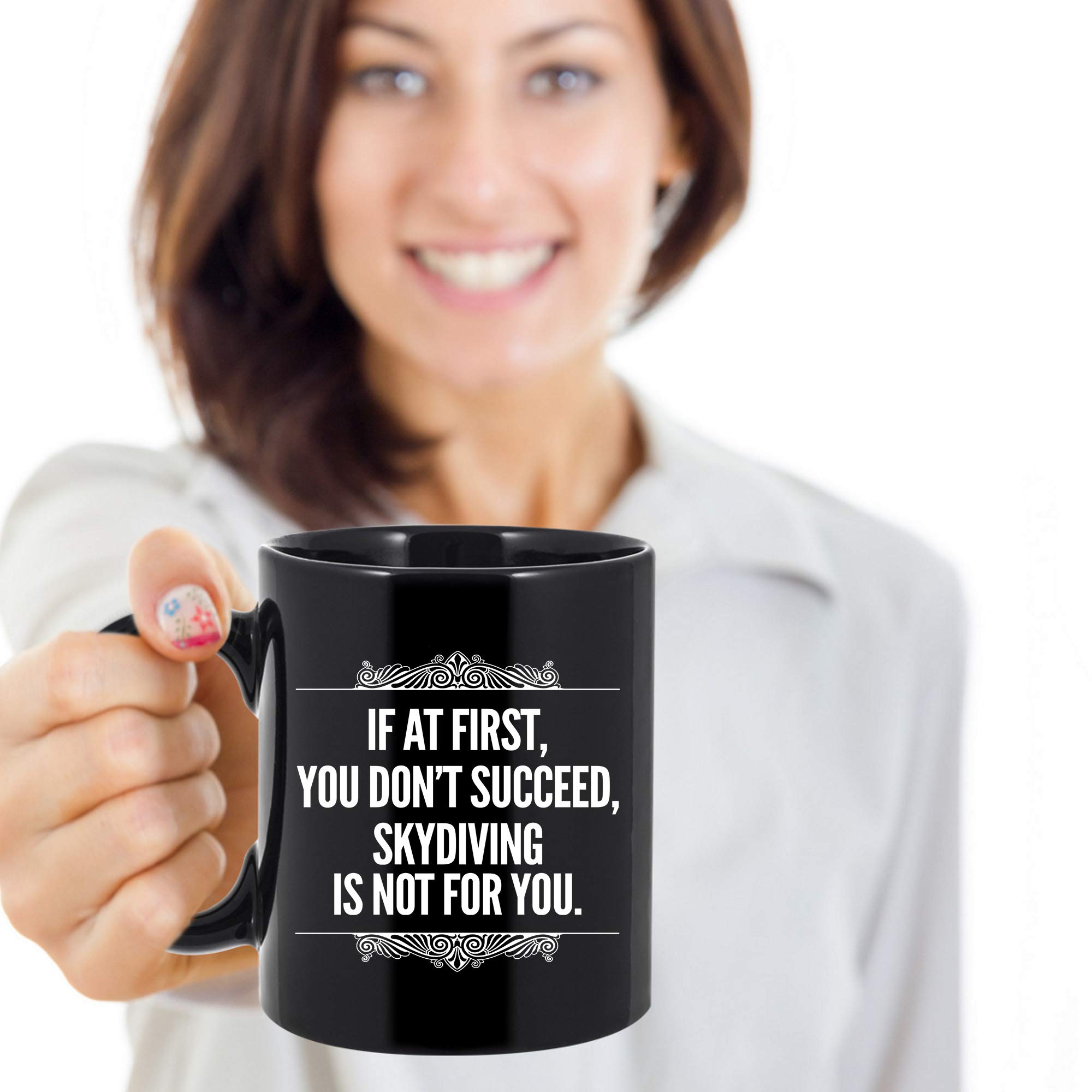 Funny Skydiving Coffee Mug 11oz - Humor Gift for Men & Women - Perfect for Office & Home Use