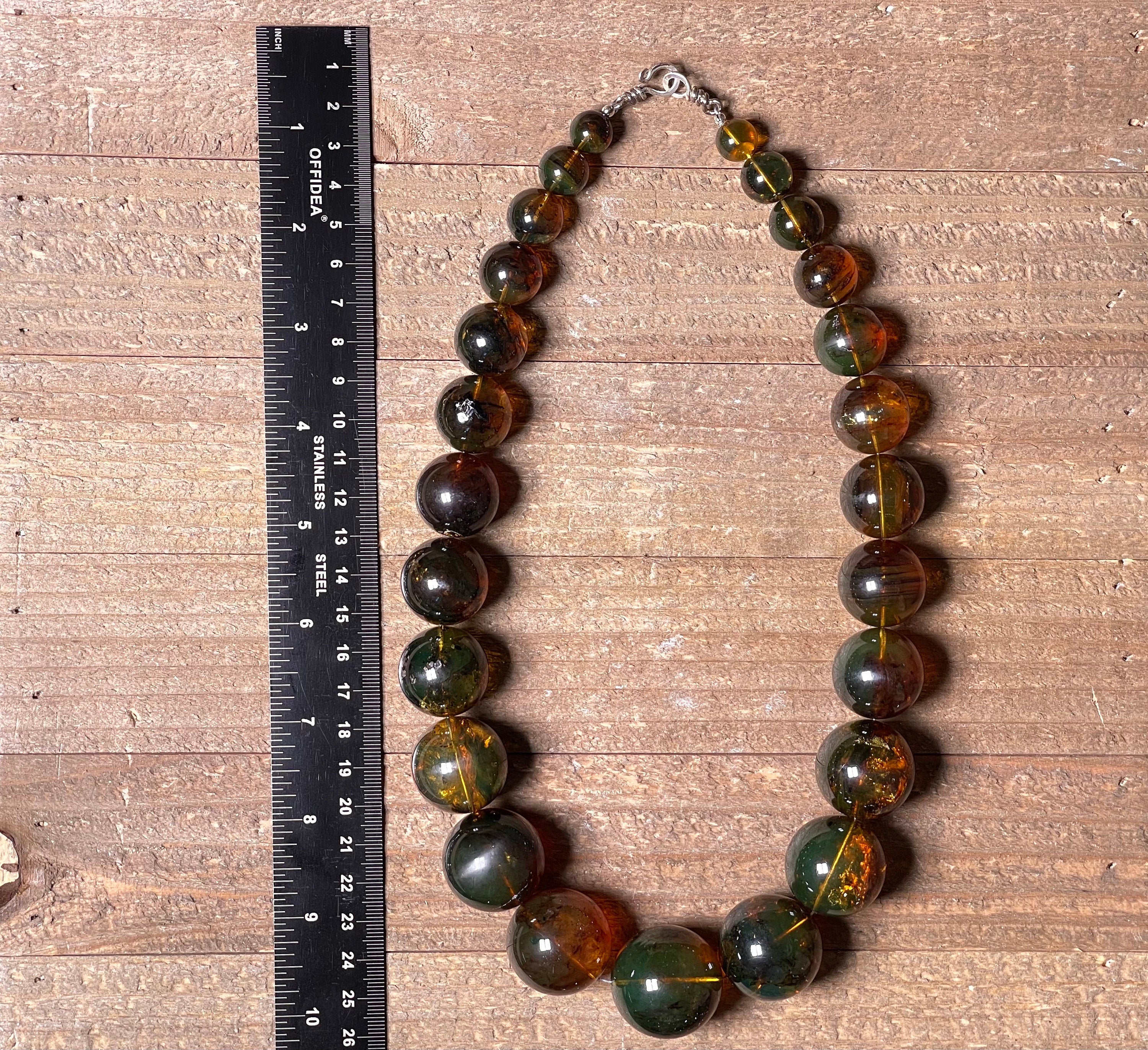Authentic Mexican Amber Crystal Beaded Necklace - Handmade Healing Stone Jewelry for Women, Spiritual & Energy Balancing - Perfect for Meditation, Yoga & Boho Fashion
