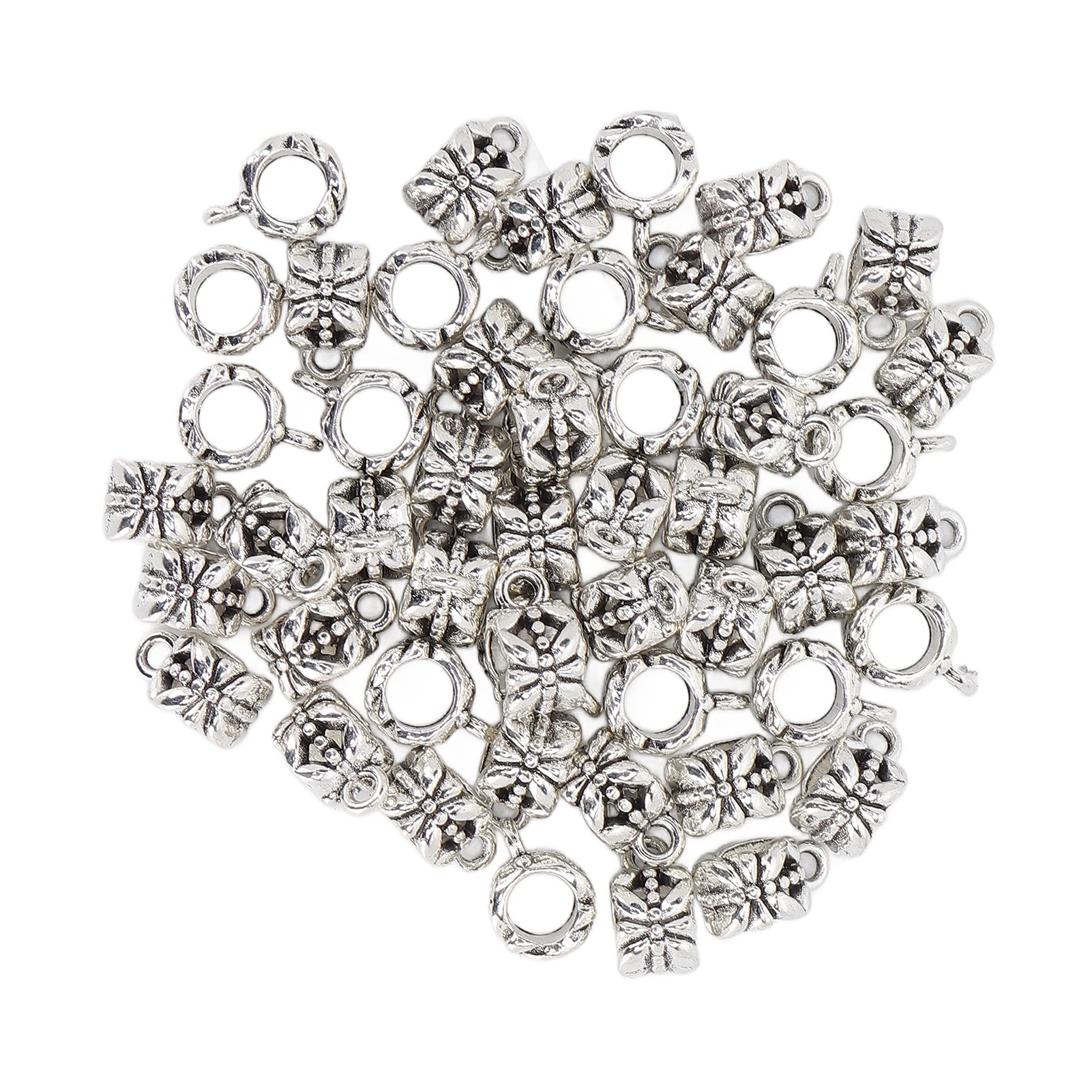 Antique Silver Metal Dreadlocks & Beard Beads - Medium Size Hair Accessories for Men & Women | Perfect for Boho Style, Festival Looks & Natural Hair Decorations