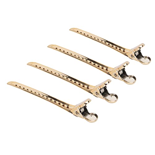 Duck Billed Hair Clips - Compact & Lightweight Hair Roller Clips for Salon, Barbershop & Home Use (Gold) | Perfect for Styling, Cutting & Hairdressing