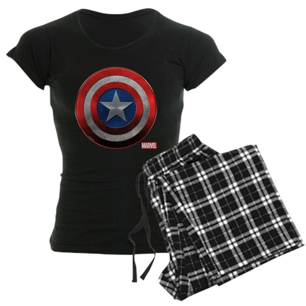 Captain America Grunge Women's Dark Pajama Set - Superhero Sleepwear for Marvel Fans - Perfect for Movie Nights, Cosplay & Lounge Wear