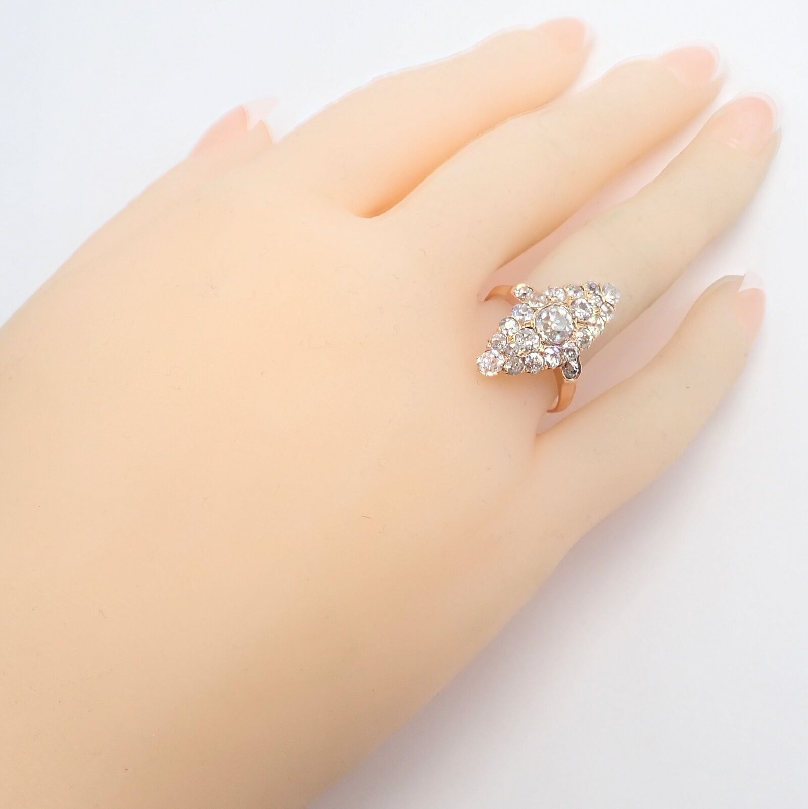 Antique 1930s 18K Rose Gold Vintage Estate Ring with 3.80ctw Old Miner Cut Diamonds - Perfect for Weddings, Anniversaries & Special Occasions