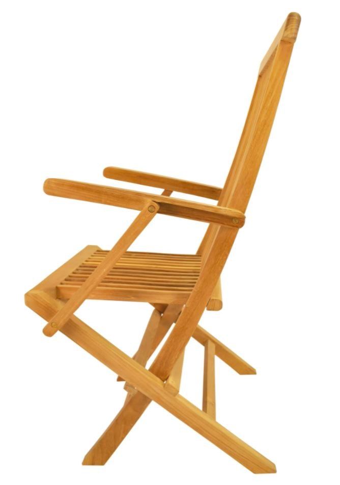 Anderson Teak Classic Folding Armchair Set of 2 - Waterproof Outdoor Patio Furniture for Poolside, Garden & Deck Relaxation