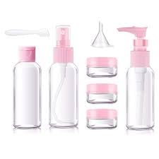 Leak Proof Travel Toiletry Bottles Set - TSA Approved Cosmetic Containers for Shampoo, Lotion & Skincare | Portable Toiletry Kit for Women & Men (14cm Width) - Perfect for Air Travel, Gym, Camping & Vacation Essentials