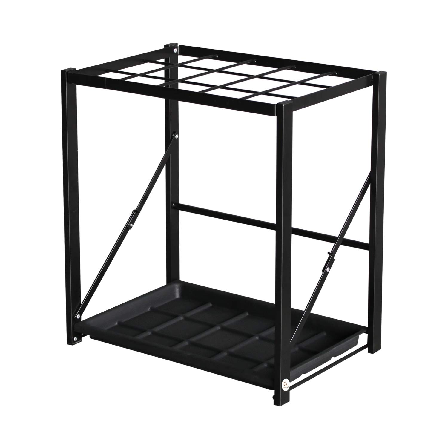 Free Standing Folding Umbrella Storage Stand with Removable Drip Tray - Heavy Duty Organizer Rack for Home, Office, Hotel & Commercial Entryways - Perfect for Hallway, Patio & Indoor Décor (Space Saving Solution for Wet Umbrellas)