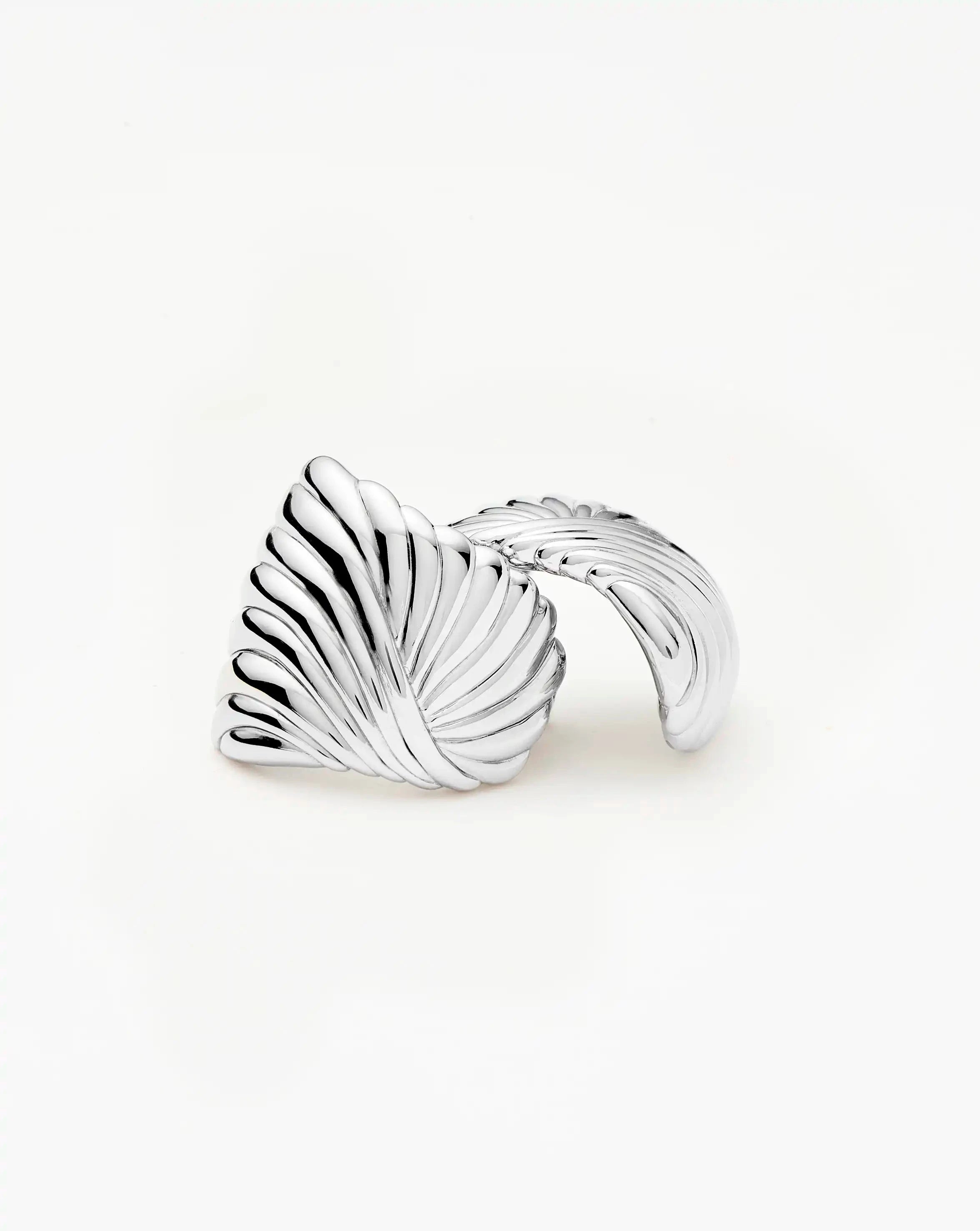 Ripple Oversized Stud Earrings for Women - Silver Plated Hypoallergenic Fashion Jewelry - Perfect for Parties, Weddings & Everyday Wear