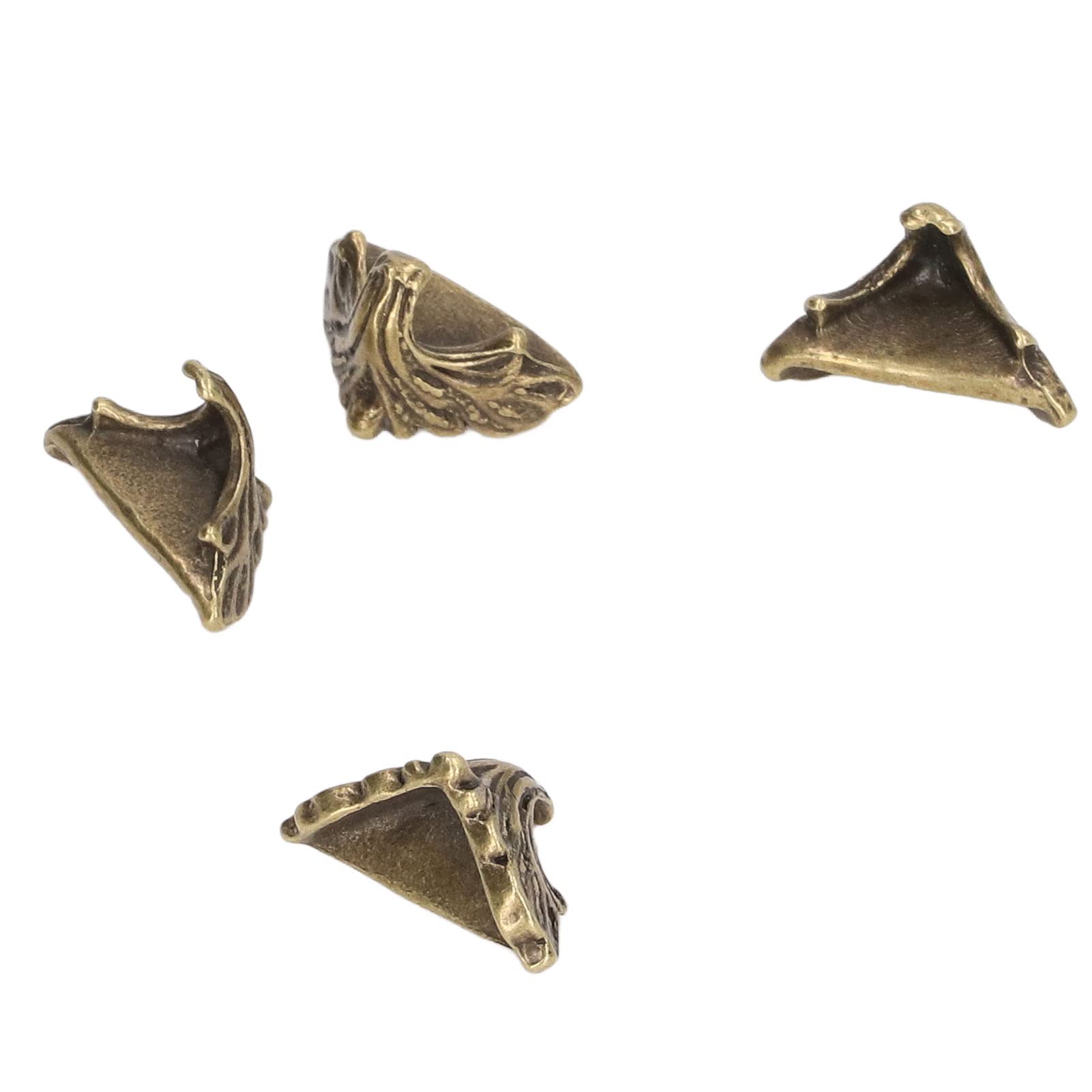 Antique Bronze Decorative Box Corners - Vintage Jewelry Box Hardware for Luggage, Chest & DIY Crafts | Perfect for Home Decor, Gift Packaging & Vintage Style Furniture Restoration
