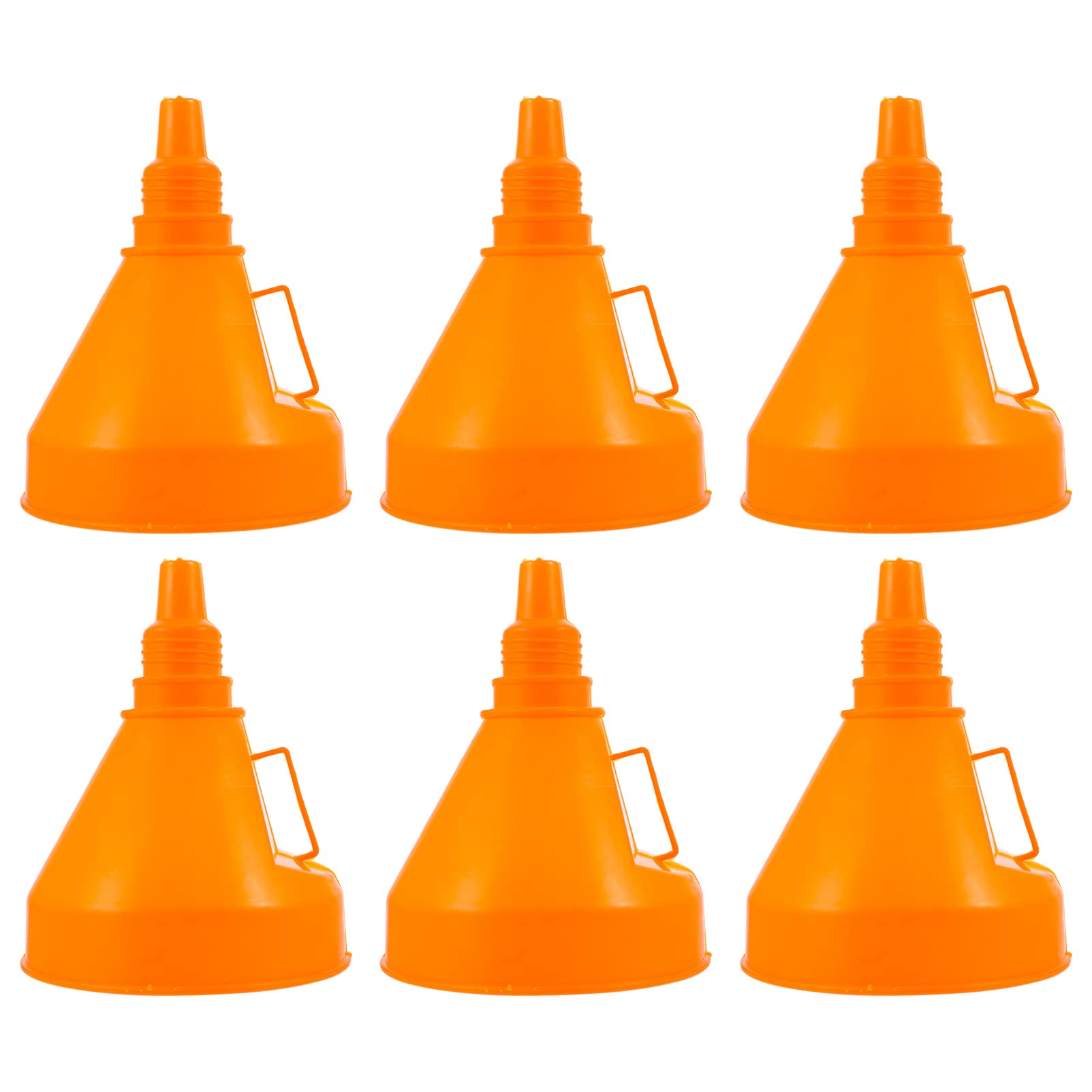 Wakauto 6-Piece Mini Funnel Set - Wide Mouth Plastic Funnels for Fuel, Kerosene & Coolant - Durable ABS Material - Perfect for Automotive Fluids, DIY Projects & Home Use
