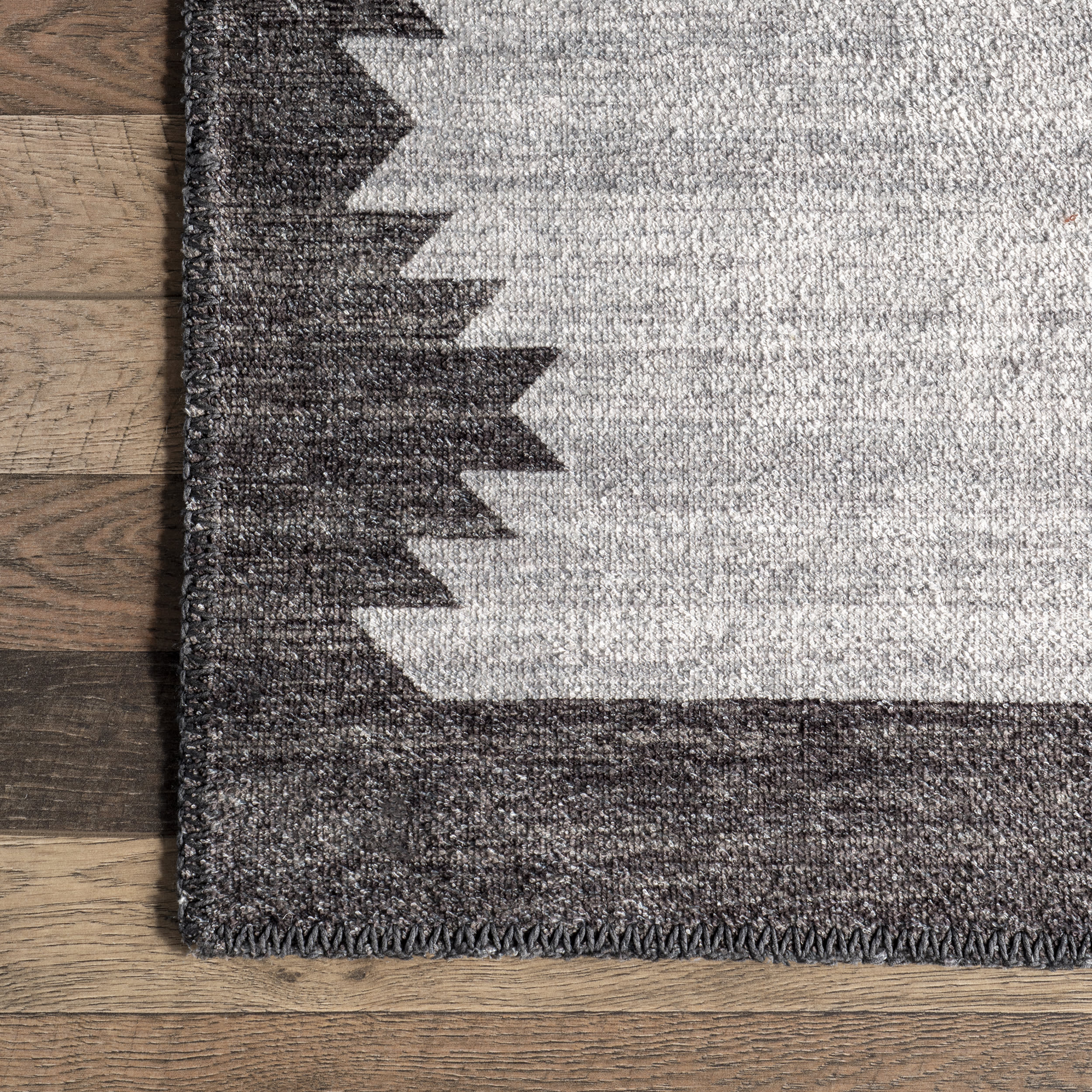 Bertha Washable Mountain Peaks Area Rug - Soft Grey Non-Slip Rug for Living Room, Bedroom, Nursery | Eco-Friendly & Machine Washable