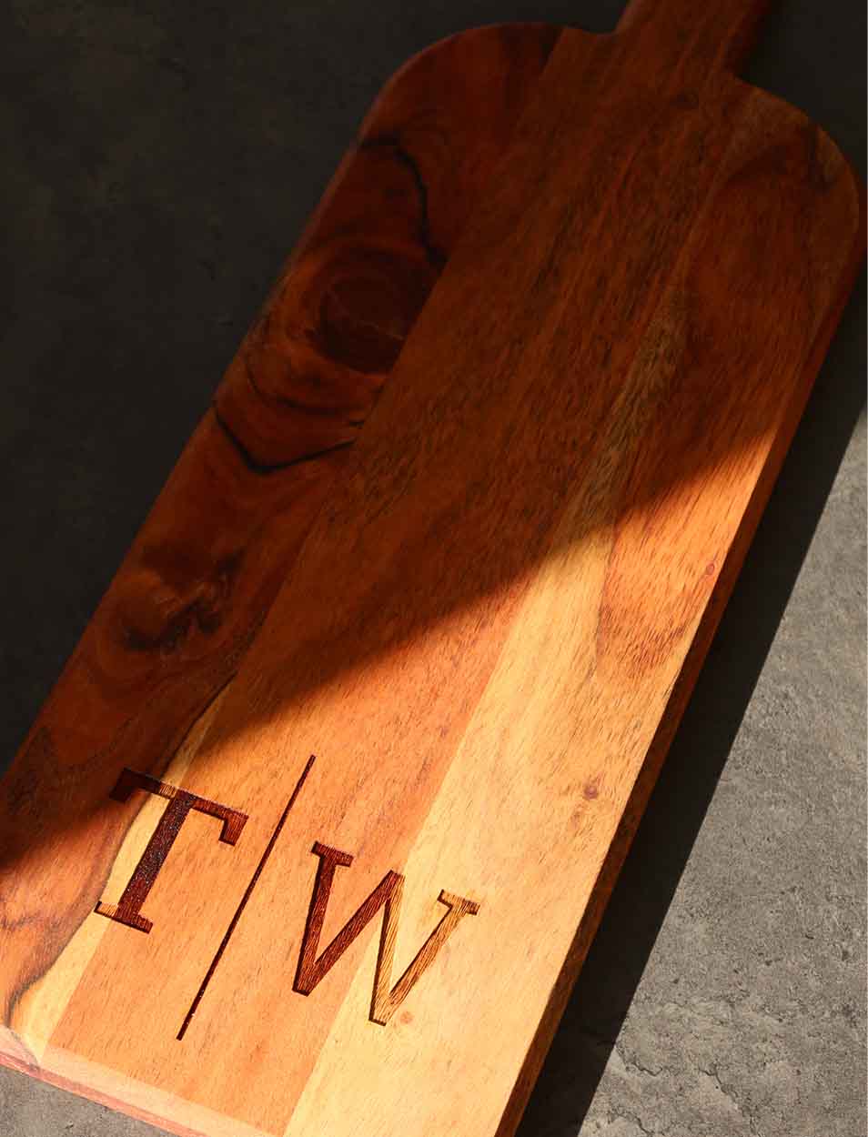 Personalized Acacia Bevel Board with Long Handle - 20