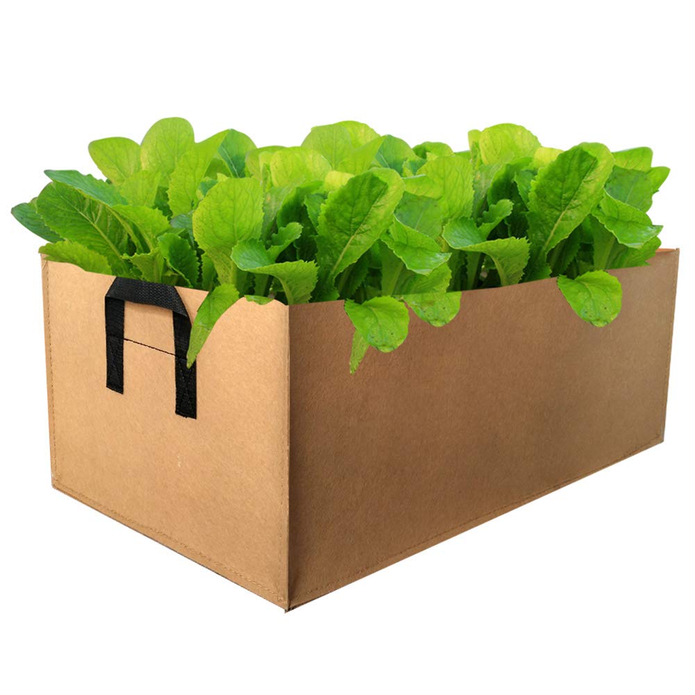 **Breathable Fabric Grow Bags with Handles - Rectangle Raised Garden Bed Planter for Plants, Flowers, Vegetables - Ideal for Indoor/Outdoor Gardening, Balcony & Patio Planting**