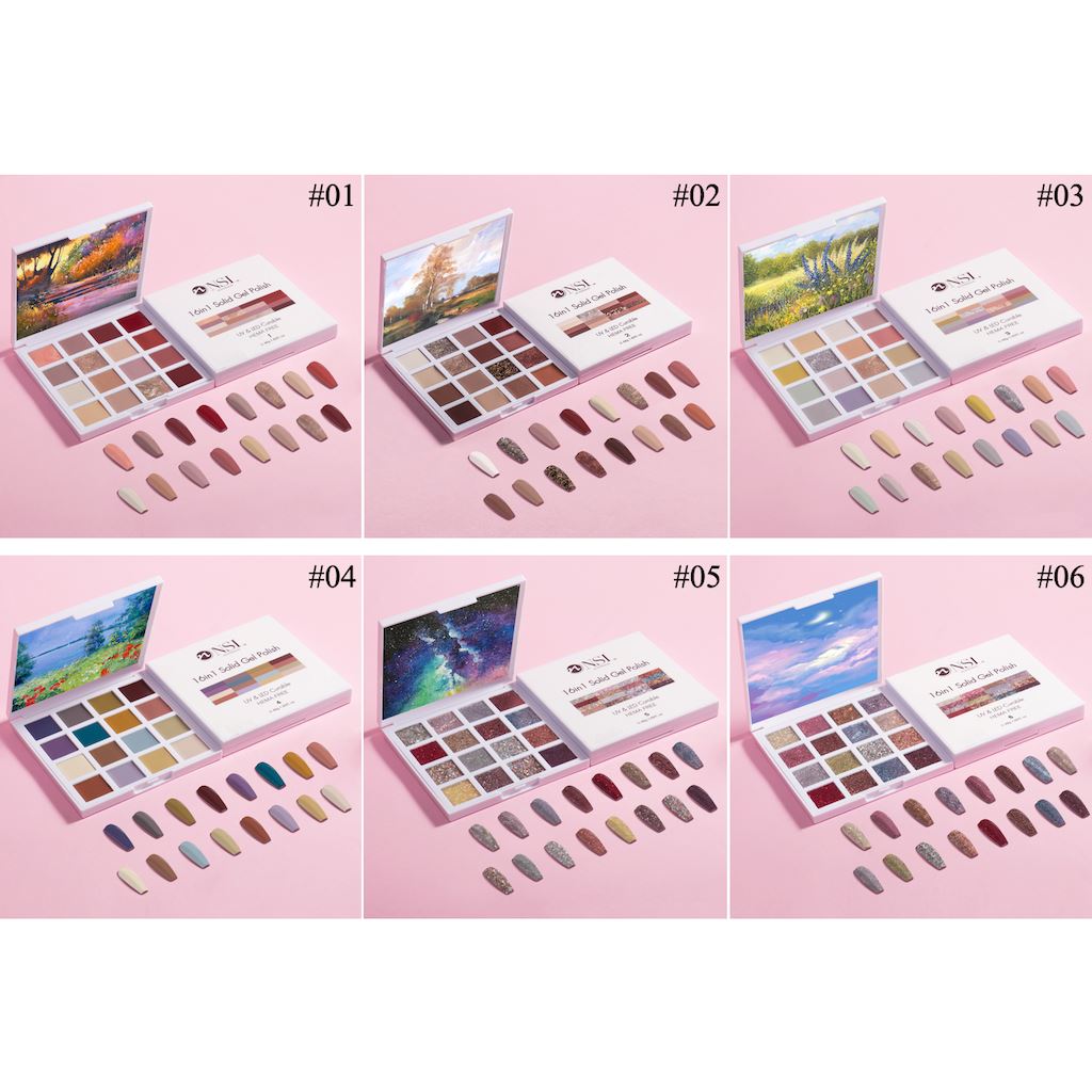 16-in-1 Solid Gel Nail Polish Set - Long Lasting UV/LED Gel Polish Kit with 16 Vibrant Colors for Salon & Home Manicure - Perfect for Nail Art, French Tips & DIY Nail Designs