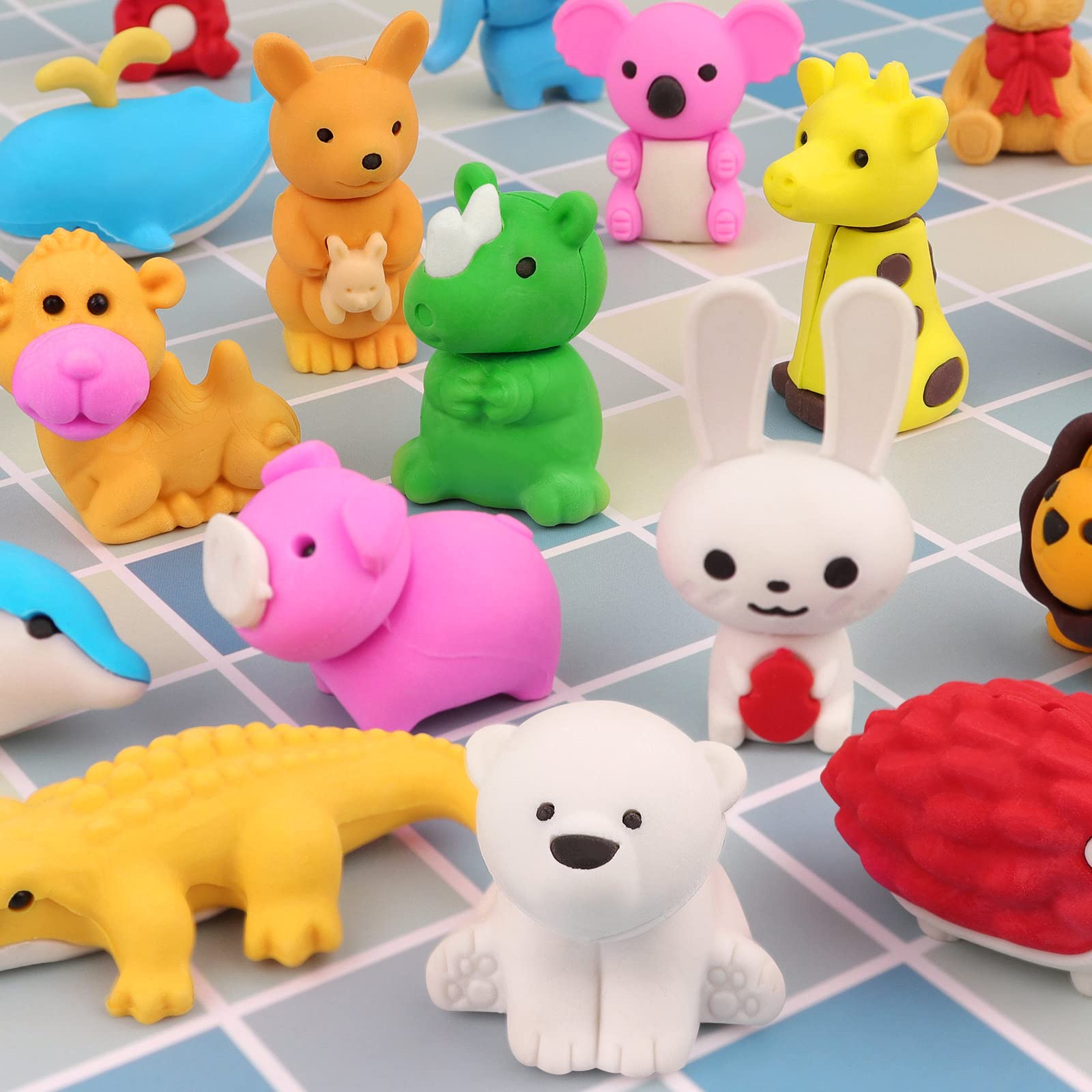 24 Pcs Cute Animal Puzzle Erasers for Kids - Bulk Classroom Supplies, Fun Pencil Toppers & Student Rewards - Perfect for School, Art Projects & Party Favors