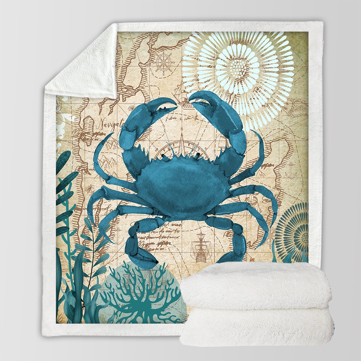 Cozy Crab Love Soft Sherpa Blanket - Ultra Plush Flannel Throw for Couples, Winter Warm Fleece Bedding, Perfect Gift for Valentine's Day & Anniversary - Ideal for Cuddling, Sofa Lounging and Movie Nights