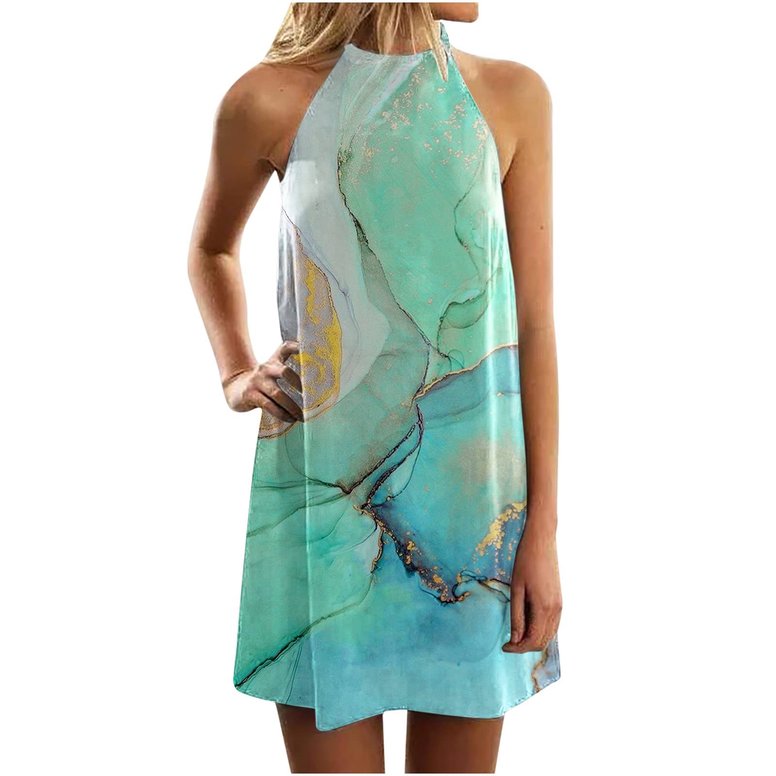 Women's Floral Print Sleeveless Shift Mini Dress - Casual Summer Tank Sundress for Beach, Vacation & Outdoor Activities | Lightweight Breathable Fabric