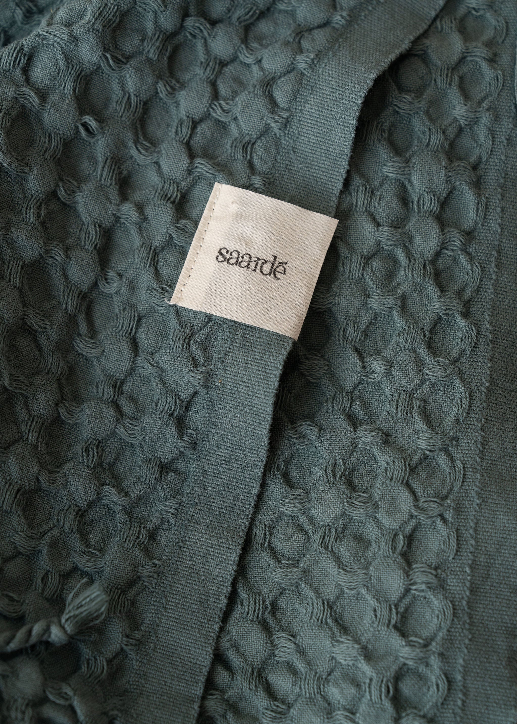 Corfu Cotton Throw Blanket - Soft & Breathable Tuscan Green - Perfect for Sofa, Bed & Outdoor Picnics