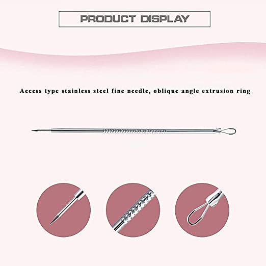Professional Blackhead Remover Tweezers Kit - 4-Piece Acne Pimple Comedone Extractor Tool Set for Face & Nose Blackhead Removal - Perfect for Skincare Routine & Spa Treatments