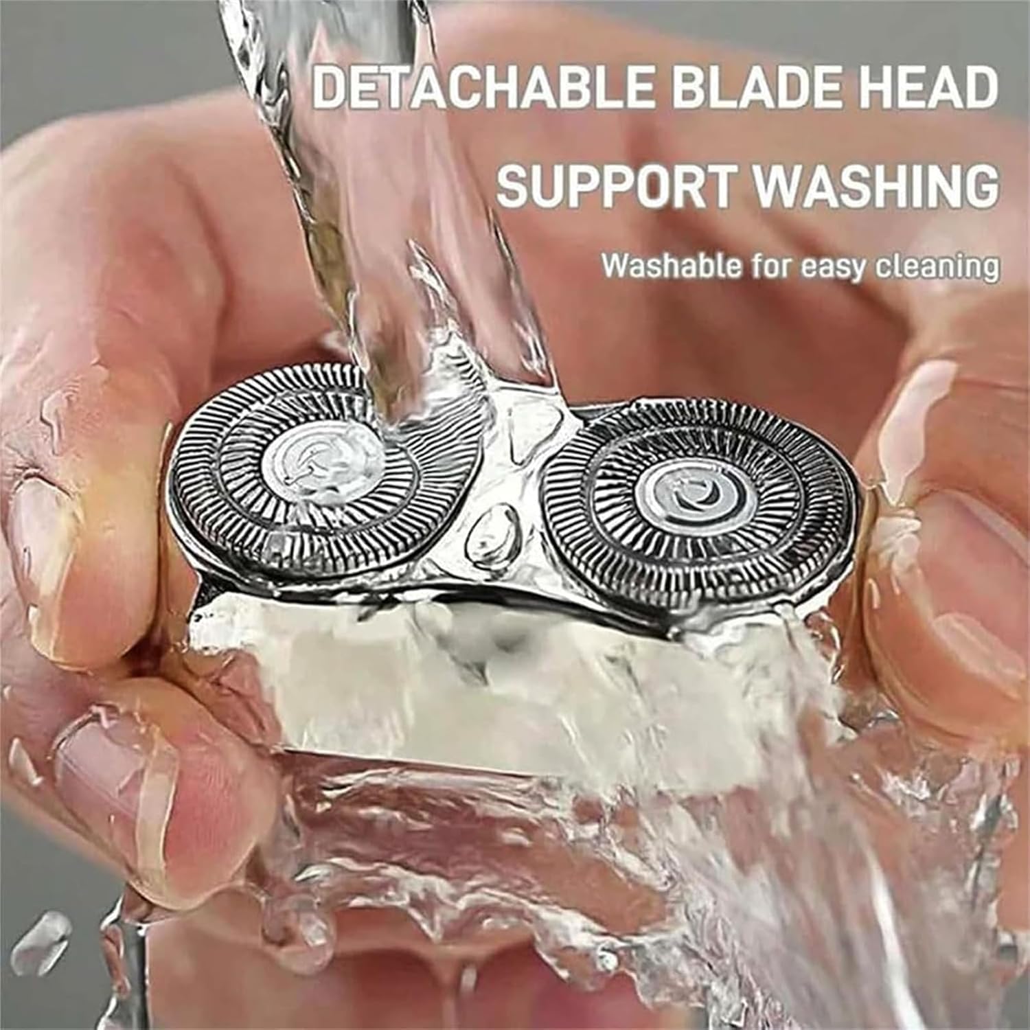 2024 Upgraded Rechargeable Dual-Head Electric Shaver for Men - Portable Pocket Size USB Shaver with Washable Design (Blue) - Perfect for Travel, Gym & Daily Grooming