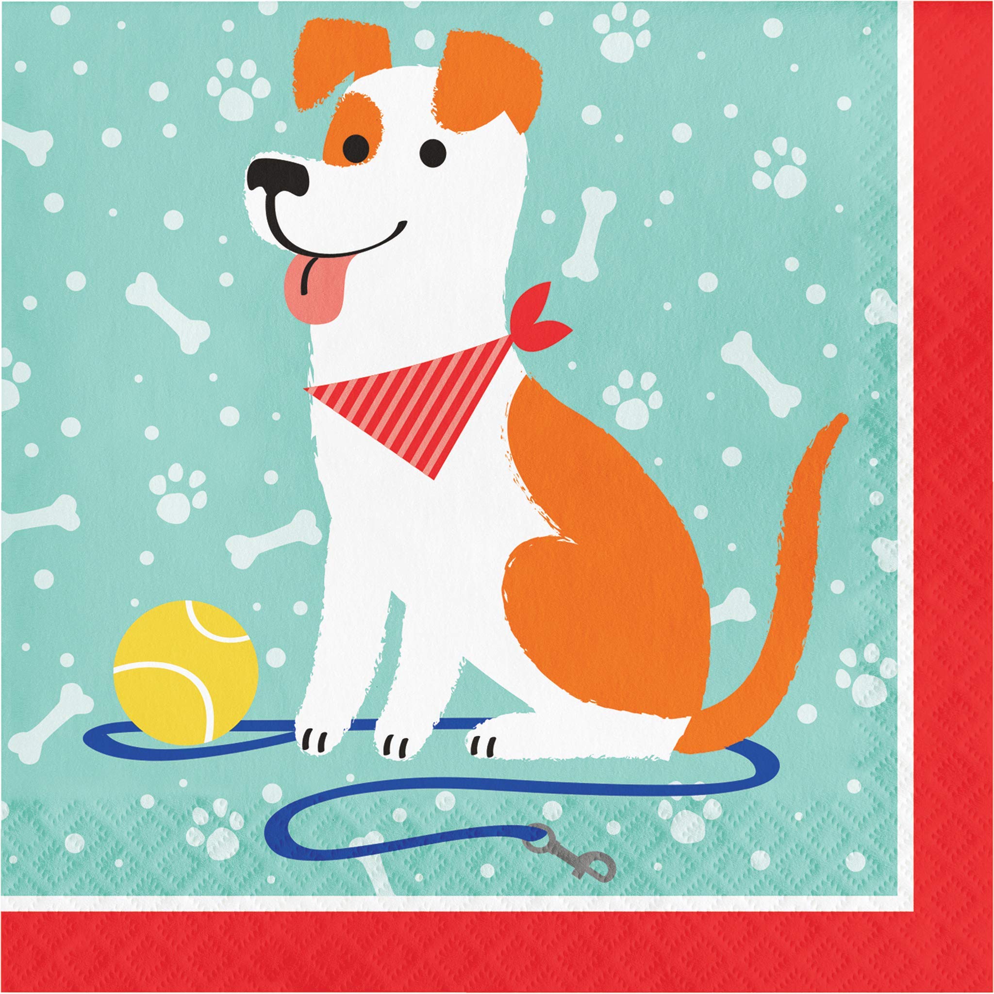 Puppy Dog Themed Party Supplies Set - 8 Shaped Dinner Plates, Dessert Plates & Luncheon Napkins for Birthday Celebrations & Dog Lover Events