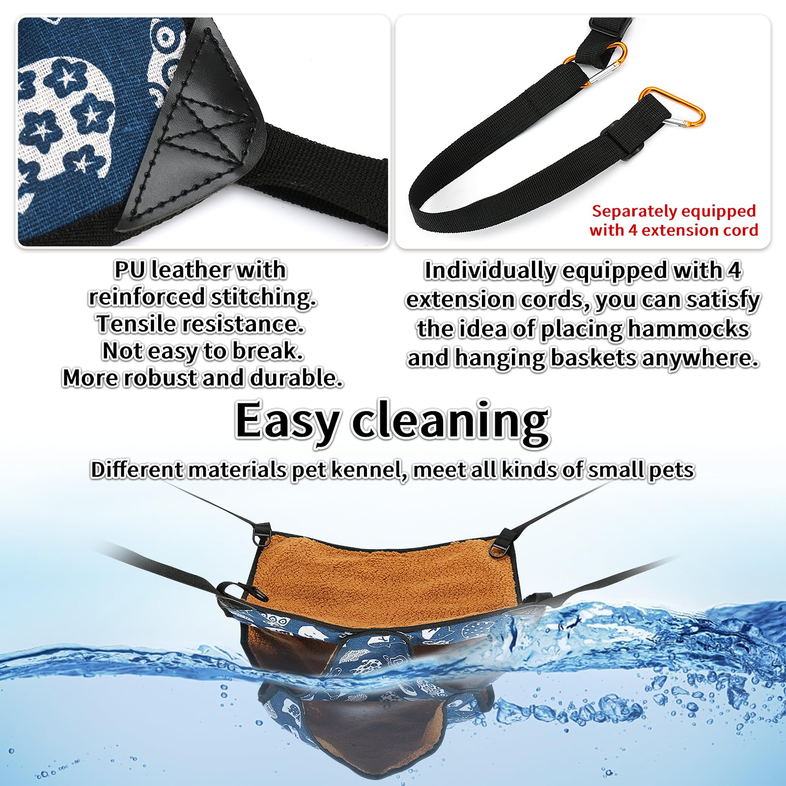 2PCS Guinea Pig & Rat Bed Hammock for Cage - Soft Hanging Small Animal Bed with Hideout - Perfect for Chinchillas, Mice & Pet Rats - Cage Accessories for Cozy Sleeping & Playtime