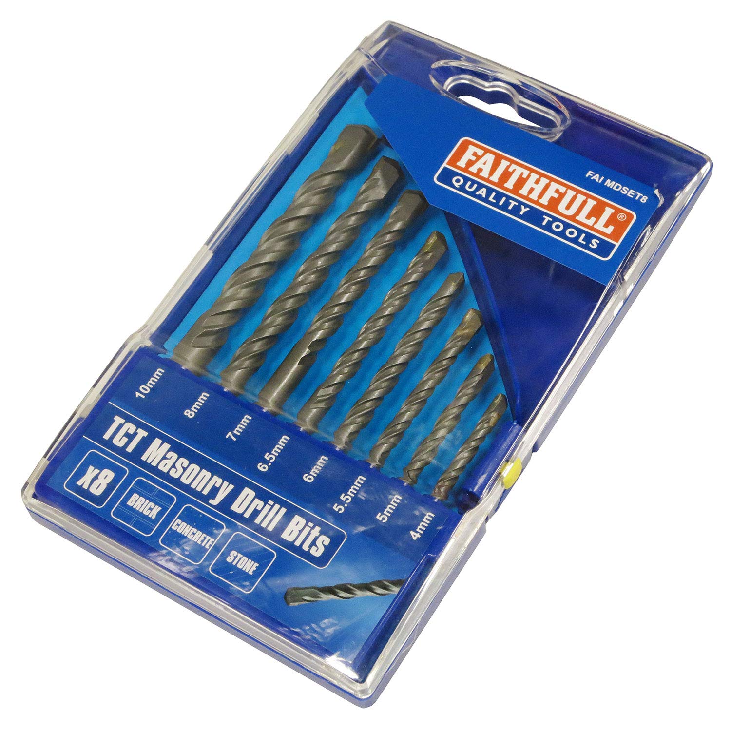 Professional 8-Piece Masonry Drill Bit Set for Concrete, Brick & Stone - Perfect for DIY Home Improvement & Construction Projects
