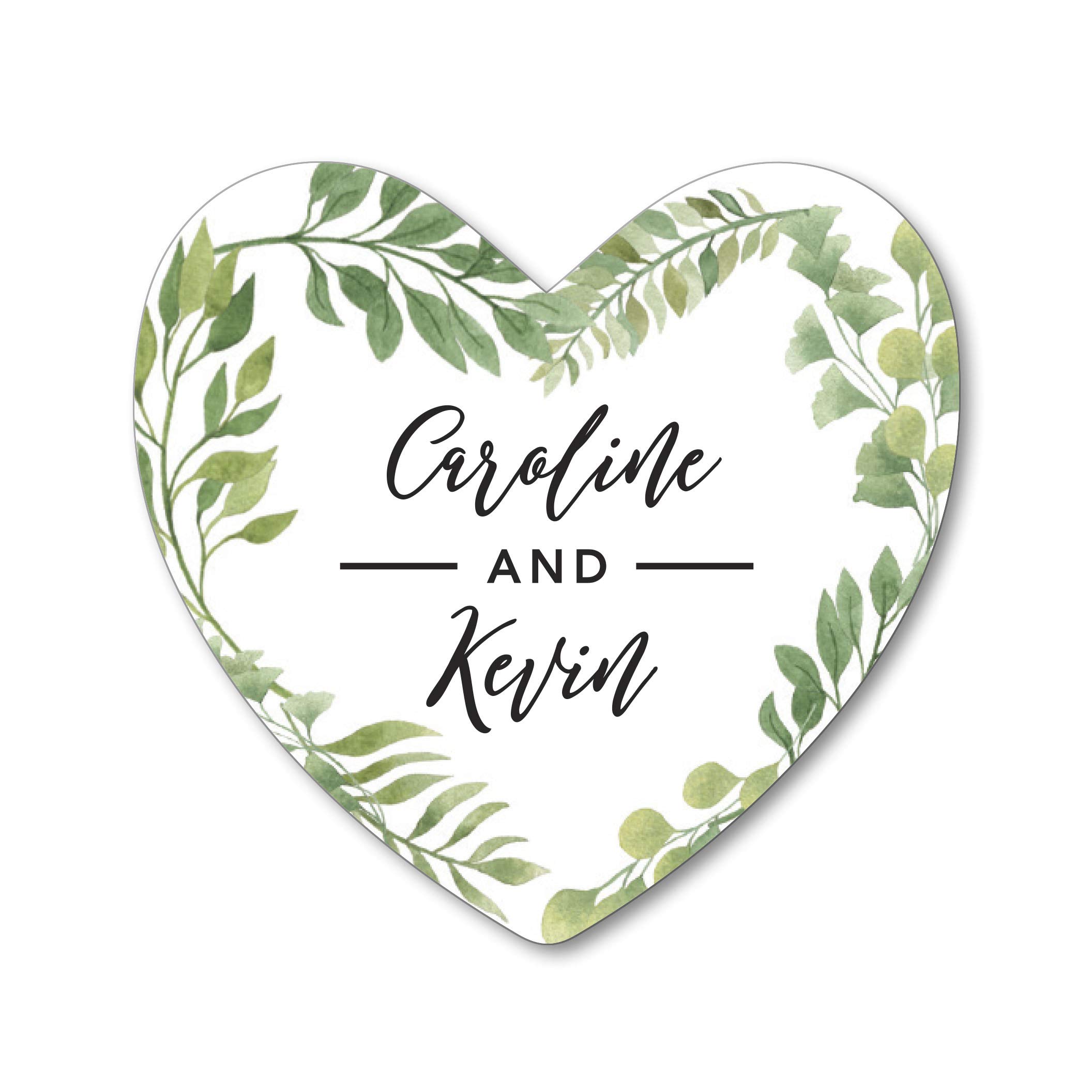 Elegant Greenery Wedding Stickers - Custom Calligraphy Name Labels for Woodland & Garden Theme Weddings - Perfect for Wedding Favors, Invitations & Decoration