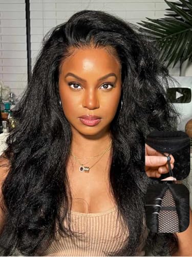 Natural Color│Kinky Straight V Part Wig