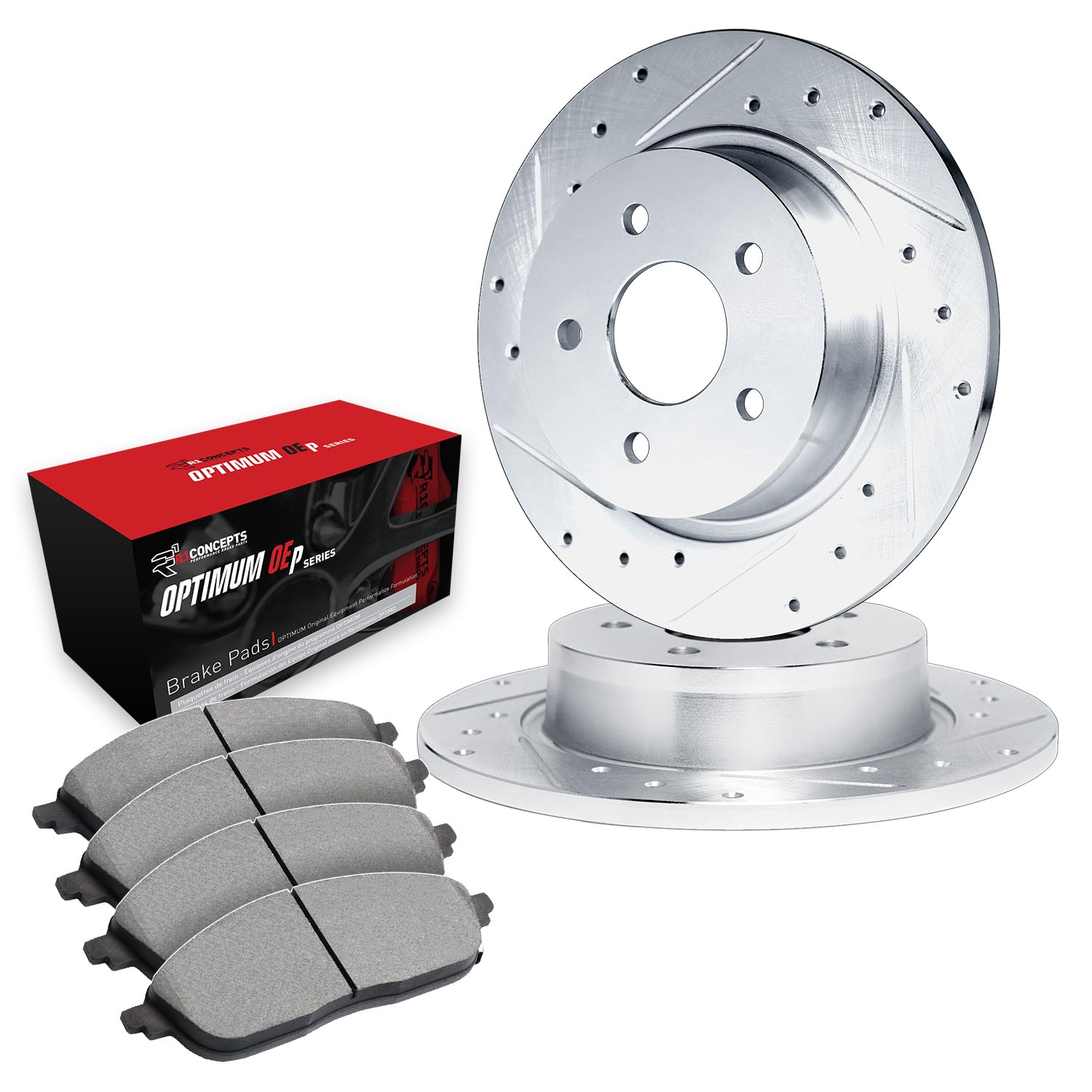 R1 Concepts Rear Brake Pads and Rotors Kit - Ceramic Brake Pads & Rotors for 1988-1989 Merkur Scorpio | High-Performance Braking for Smooth Stops & Longevity | Perfect for Daily Commuting, Highway Driving & Heavy Loads